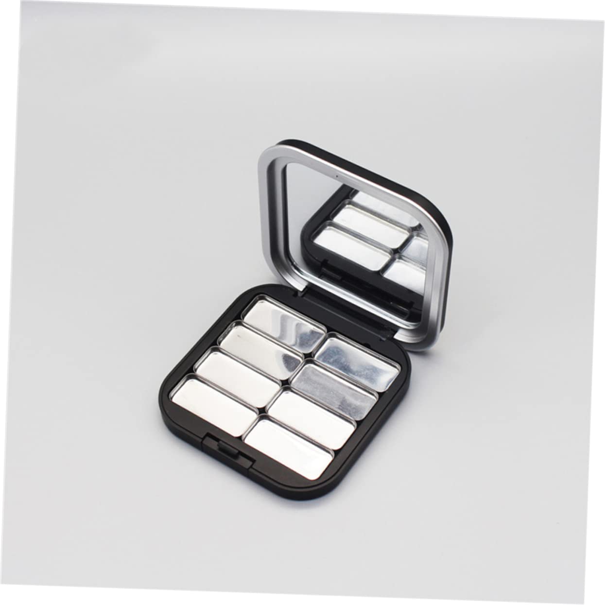 FOMIYES 2-Piece Magnetic Black Empty Eyeshadow Palette - Refillable Makeup Organizer for Travel, Professional Makeup Artists & Home Use | Portable Cosmetic Storage Case for Eyeshadows, Blush & Powder