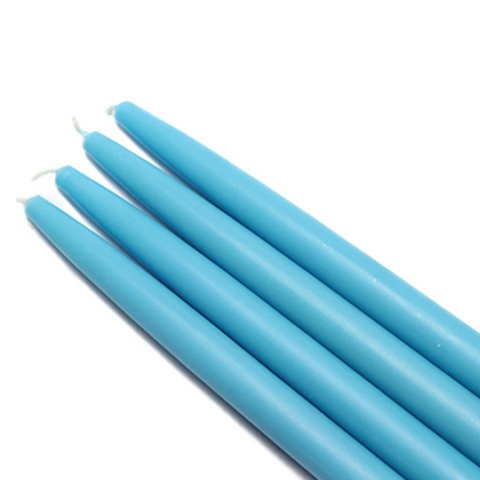 Jeco 10 Inch Turquoise Taper Candles - Bulk Pack of 144 Candles for Weddings, Parties & Home Decor | Premium Long-Lasting Drip-Free Candles