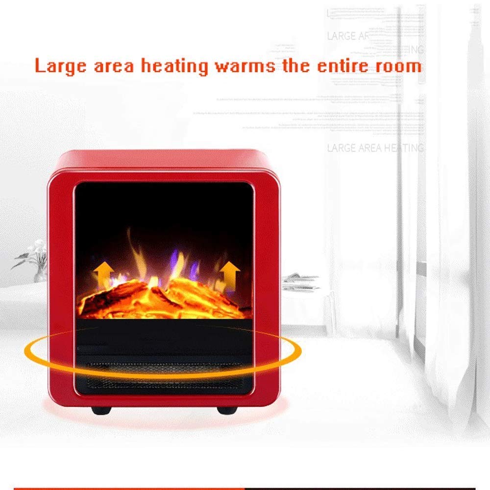 900W/1800W Freestanding Electric Fireplace Heater with Realistic Flame Effect - Overheat Protection - Perfect for Living Room, Bedroom & Office Warmth