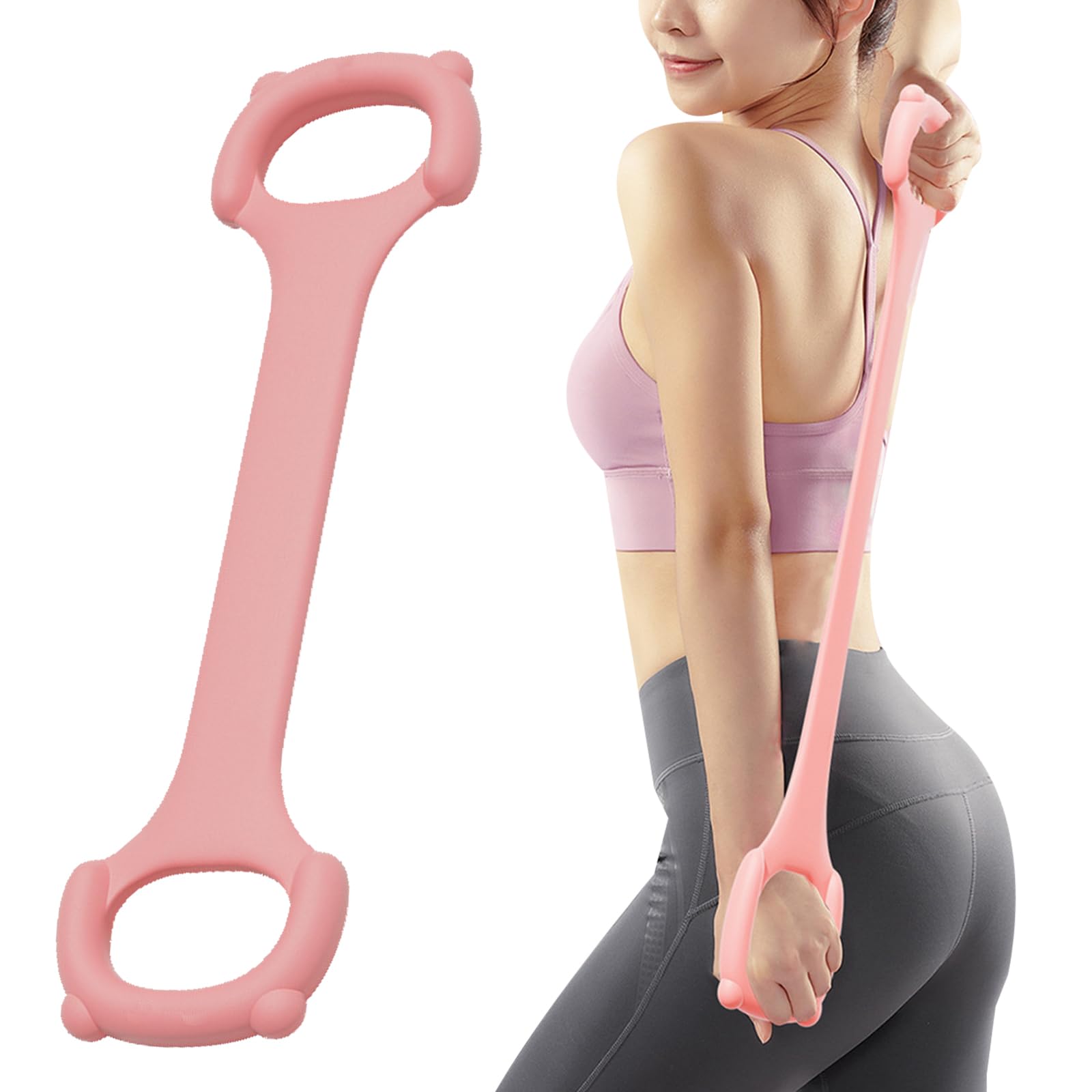 Valicaer Figure 8 Resistance Band - Fitness Elastic Bands for Arm, Back & Shoulder Workouts - Yoga, Pilates, Home Exercise & Stretching Equipment - Perfect for Strength Training, Physical Therapy & Muscle Recovery