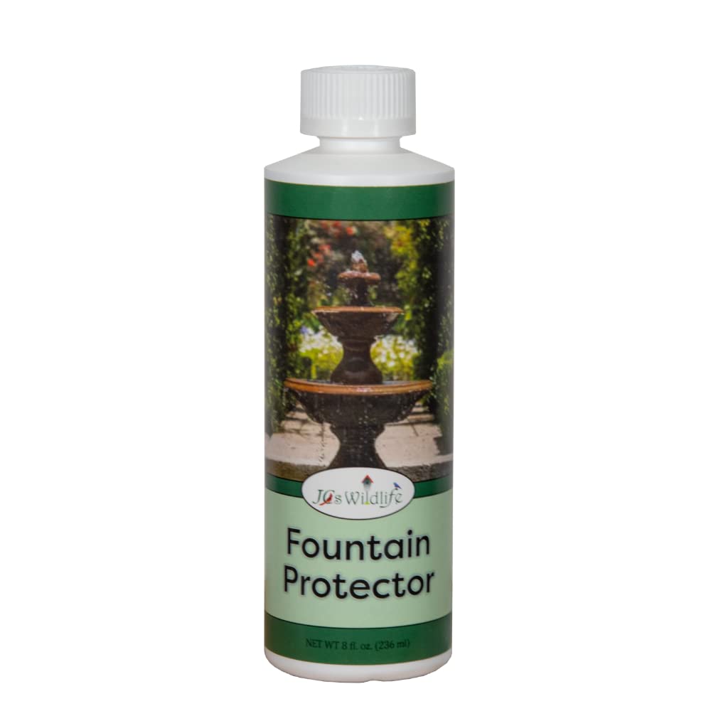JC's Wildlife Fountain Protector - 8 oz. Bottle | Safe & Natural Water Feature Cleaner for Outdoor Fountains, Birdbaths & Ponds | Protects Decor from Algae & Debris | Pet & Wildlife Friendly | Perfect for Garden, Patio & Backyard Water Features