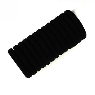24 Pcs Women's Ponytail Holders - No Damage No Slip Soft Hair Elastics for Thick, Curly & Heavy Hair - Perfect for Workouts, Yoga & Daily Styling (Black)