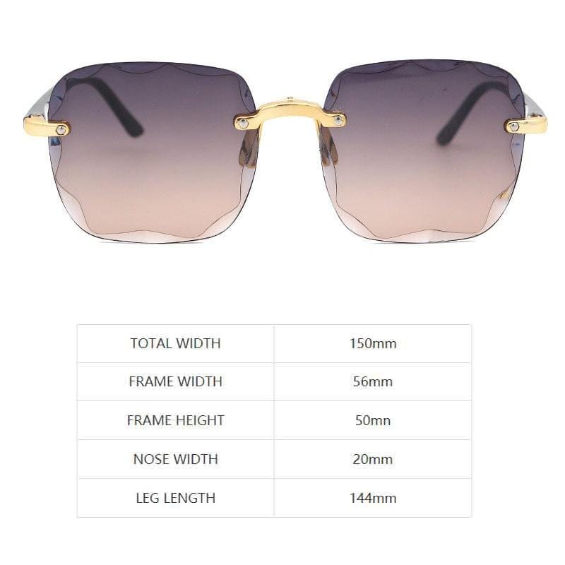 Stylish Women's Square Frameless Sunglasses UV400 Protection - Perfect for Driving, Beach & Outdoor Activities
