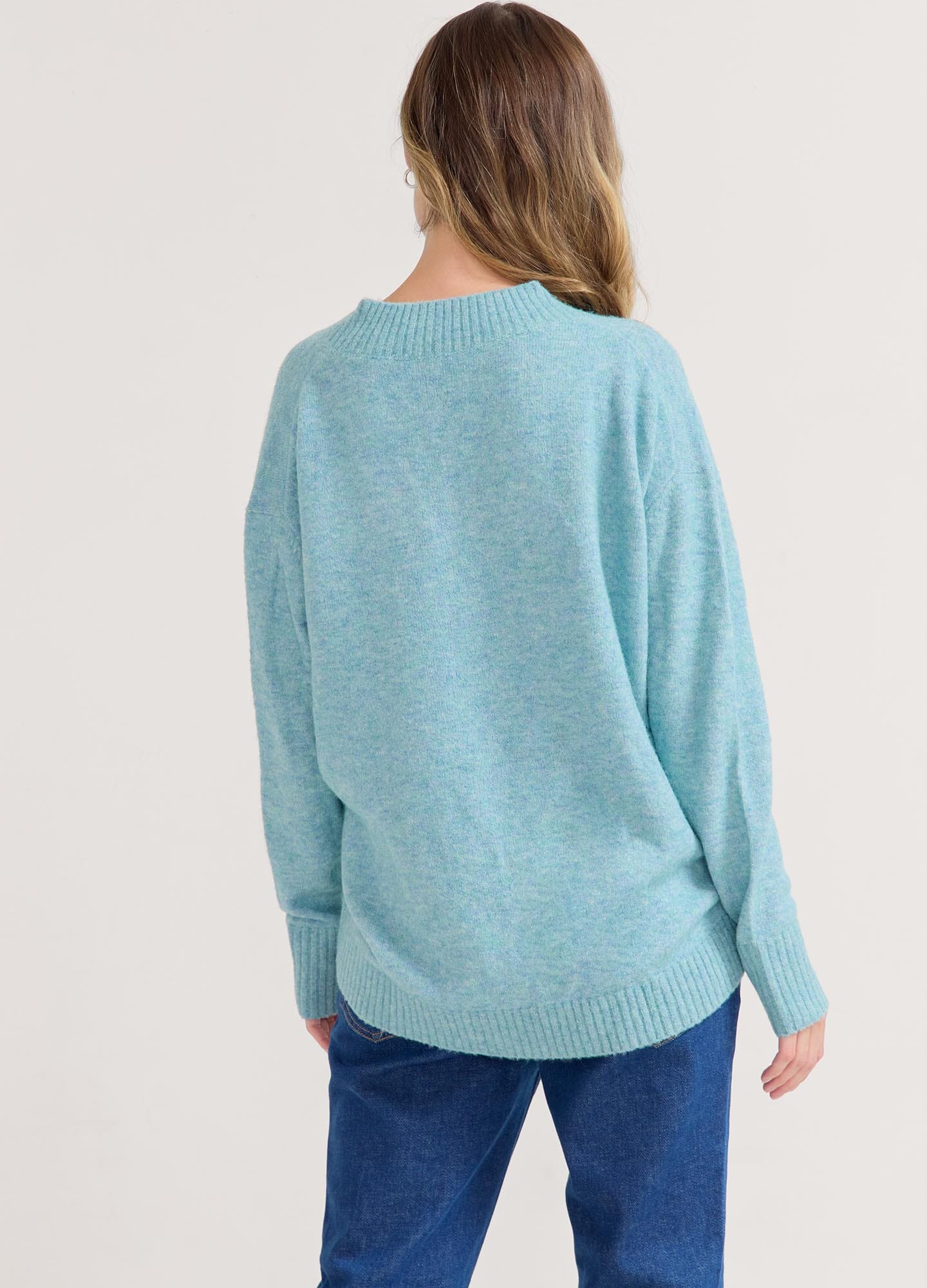 Mina V Neck Sweater for Women - Soft Knit Pullover Casual Tops - Perfect for Office, Date Night & Fall Layering