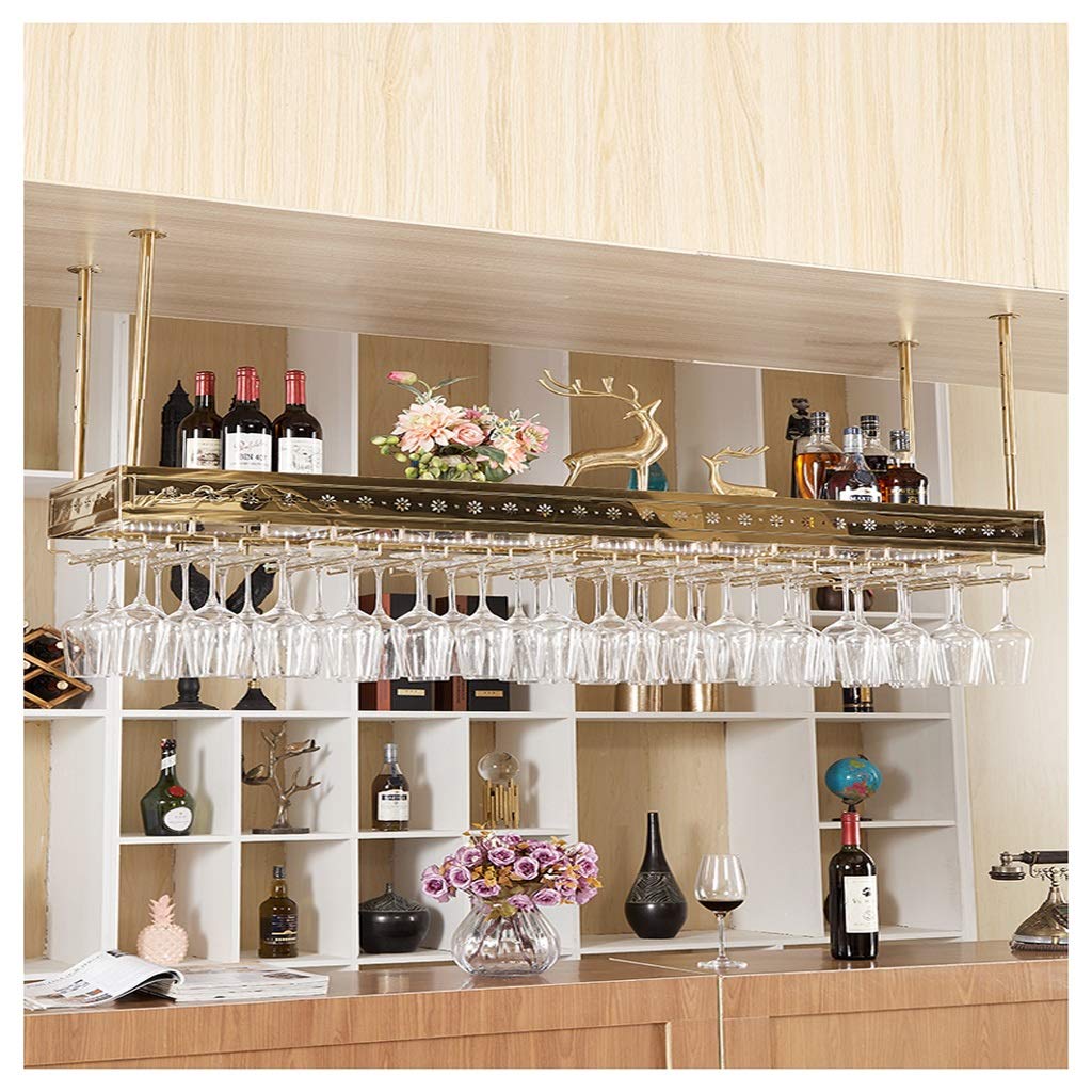 Creative Hanging Wine Rack - Stainless Steel Ceiling Storage for Home Bar & Kitchen