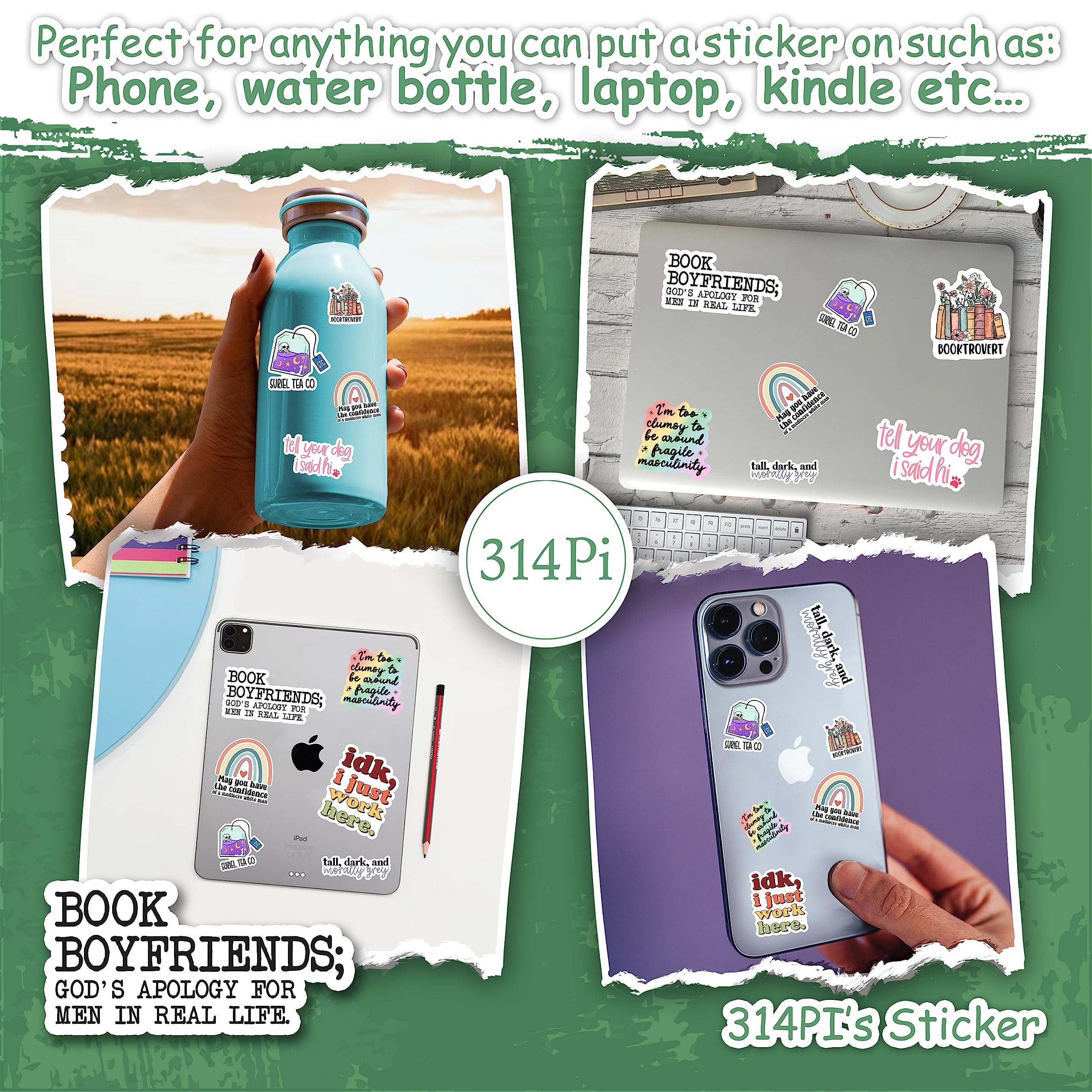 Book Boyfriends Stickers - Funny Bookish Vinyl Decals for Laptop, Phone, Water Bottles & Kindle (4 Inch) - Perfect Gifts for Book Lovers, Reading Accessories & BookTok Fans - Great for Personalizing Devices & Showing Literary Love