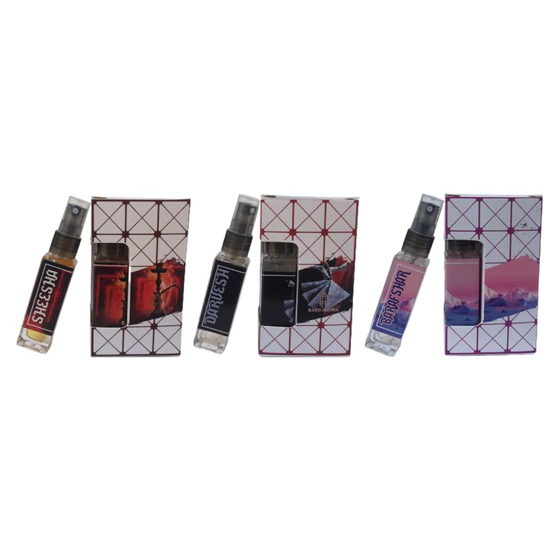 Raro Aroma Premium Luxury Long-Lasting Eau De Parfum - Designer Inspired Fragrance Set (8ml x 3 Bottles) | Unisex Perfume for Daily Wear, Travel & Gifting | Darvesh Sheesh Barafshaar Scent