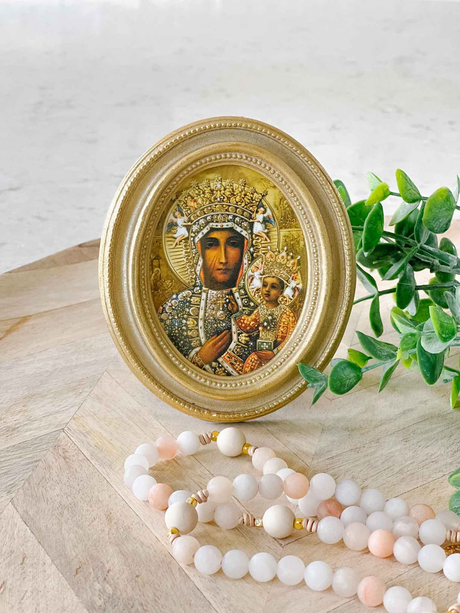 Petite Our Lady of Czestochowa Framed Religious Wall Art - Perfect for Home Decor, Prayer Spaces & Catholic Gifts