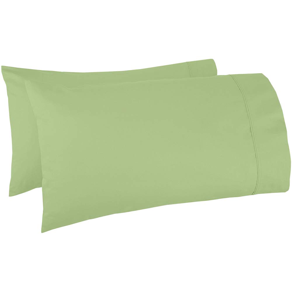 2-Pack Queen Size Giza Cotton Pillowcases - 20x30 Inches, Sage Solid Color - Ultra Soft & Breathable for a Comfortable Sleep - Perfect for Bedroom, Hotel, or Guest Room Decor