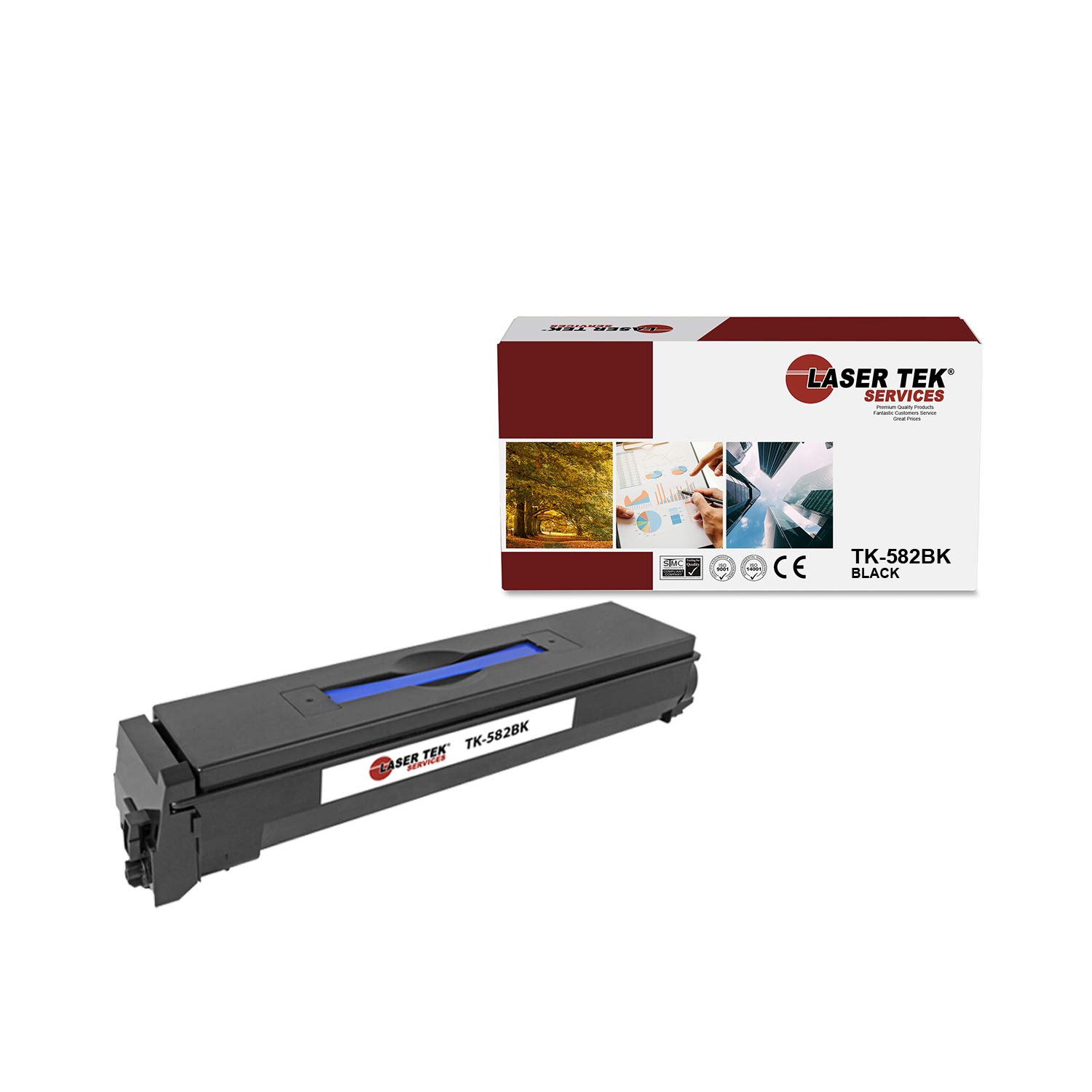 Laser Tek Services Compatible Toner Cartridge Replacement for Konica Minolta TK582 TK-582K & Kyocera FS-C5150DN Printer - High Yield Black Toner (12,000 Pages, 1 Pack) | Perfect for Office Printing, Document Reproduction & High-Volume Business Use
