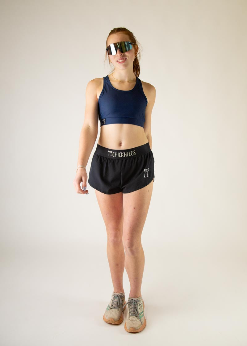 High-Quality Navy Blue OG Sports Bra for Women - Comfortable & Supportive Workout Top for Running, Yoga & Gym