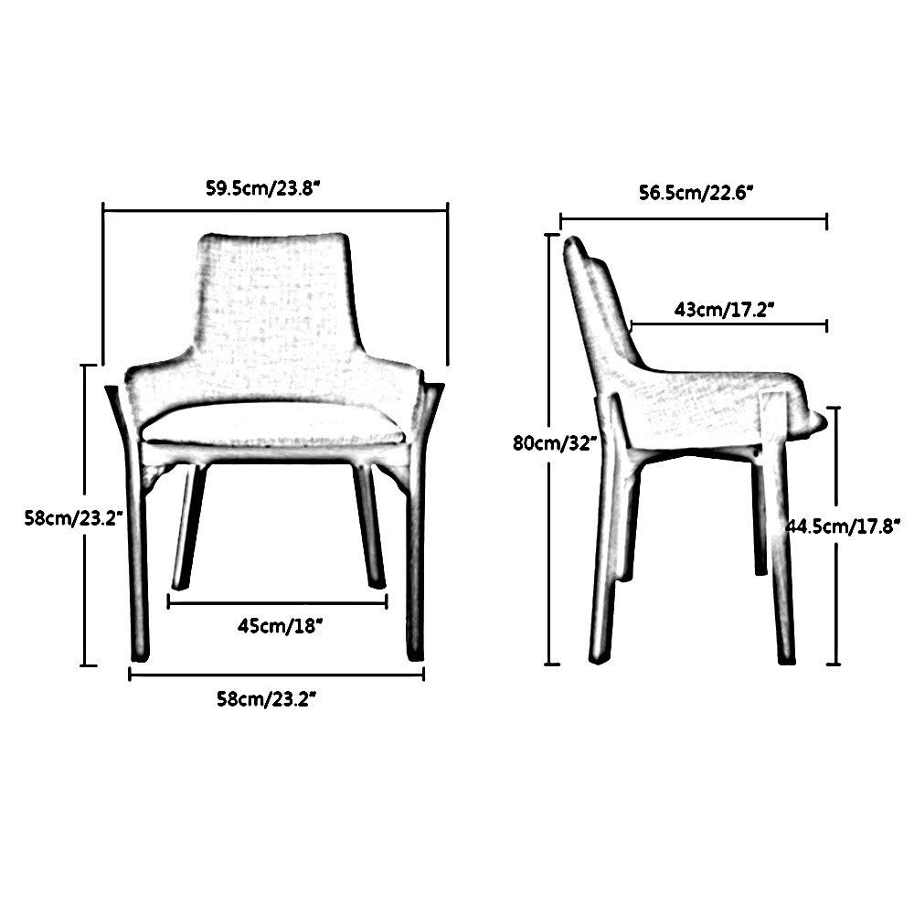 Ergonomic Solid Wood Visitor Chair with Backrest - Cotton Linen Fabric Lounge Chair for Home, Living Room, Bedroom - Perfect for Relaxation, Coffee Time & Guest Seating (Yellow)