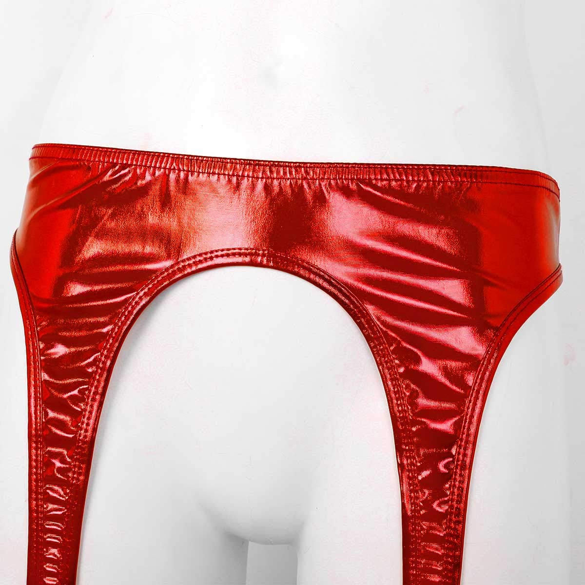 ACSUSS Women's Shiny Holographic Metallic Garter Belt with Clips - Adjustable Suspender for Thigh High Stockings | Perfect for Lingerie, Cosplay, and Special Occasions