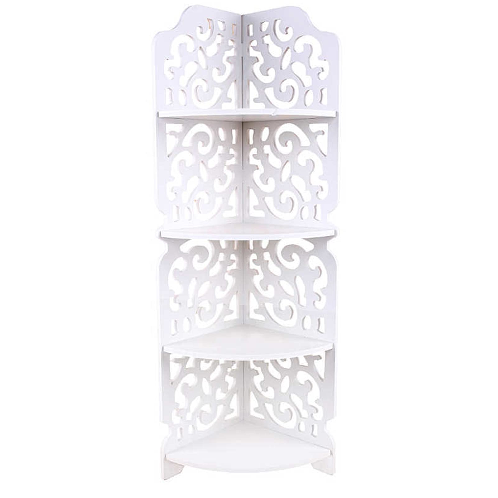 4-Tier Corner Wall Shelf - Space Saving Bathroom Storage Organizer for Shampoo, Towels & Toiletries - Sturdy Mounted Standing Rack for Small Spaces & Clutter-Free Organization