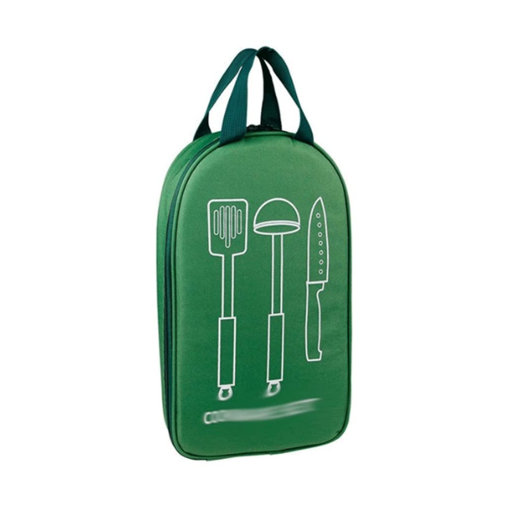 WSSBK Large Capacity Polyester Kitchen Cookware Storage Bag for Outdoor Camping, Picnics & Travel - Green One Size - Perfect for Organizing Cooking Utensils on the Go