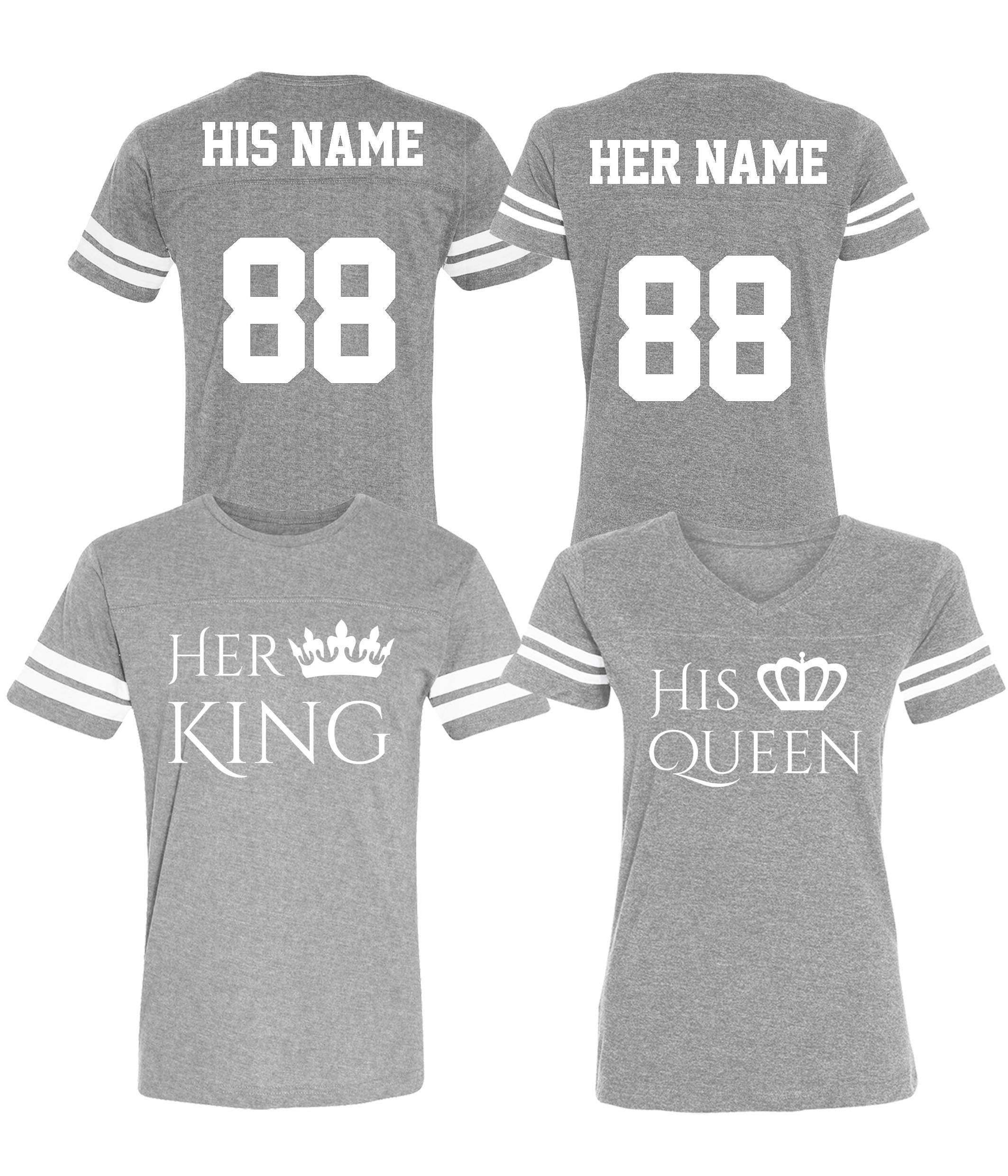 Custom Cotton Couple Jerseys - His & Her Matching T-Shirts for Anniversaries, Valentine's Day & Romantic Getaways