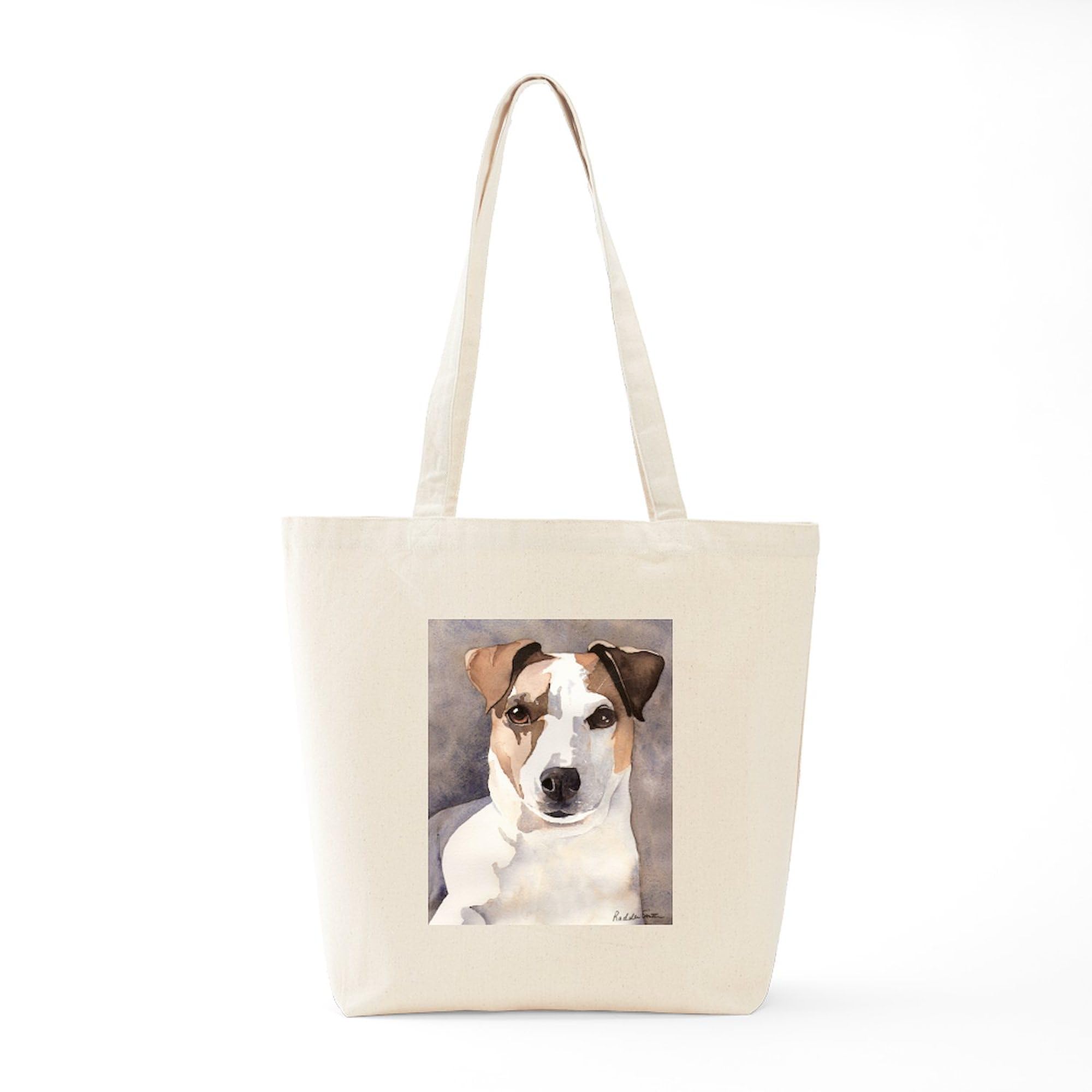Jack Russell Terrier Tote Bag - Reusable Canvas Shopping Bag for Dog Lovers | Eco-Friendly Beige Grocery Tote for Pet Owners, Beach Trips & Farmers Market
