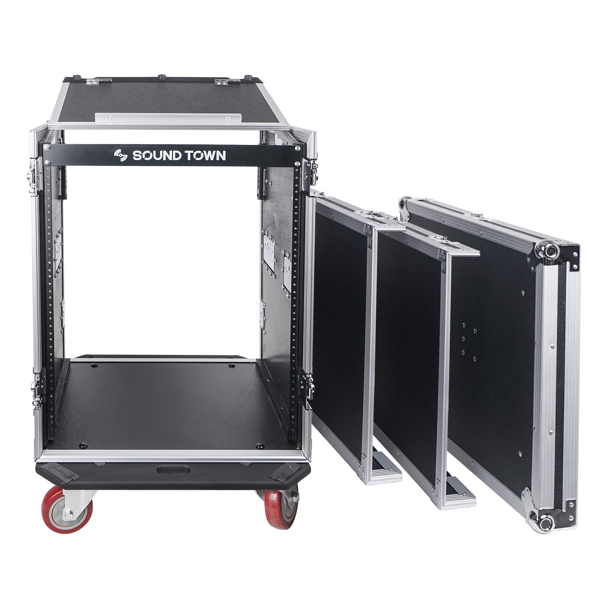 Sound Town Heavy-Duty 14U PA DJ Rack Case - 1/2