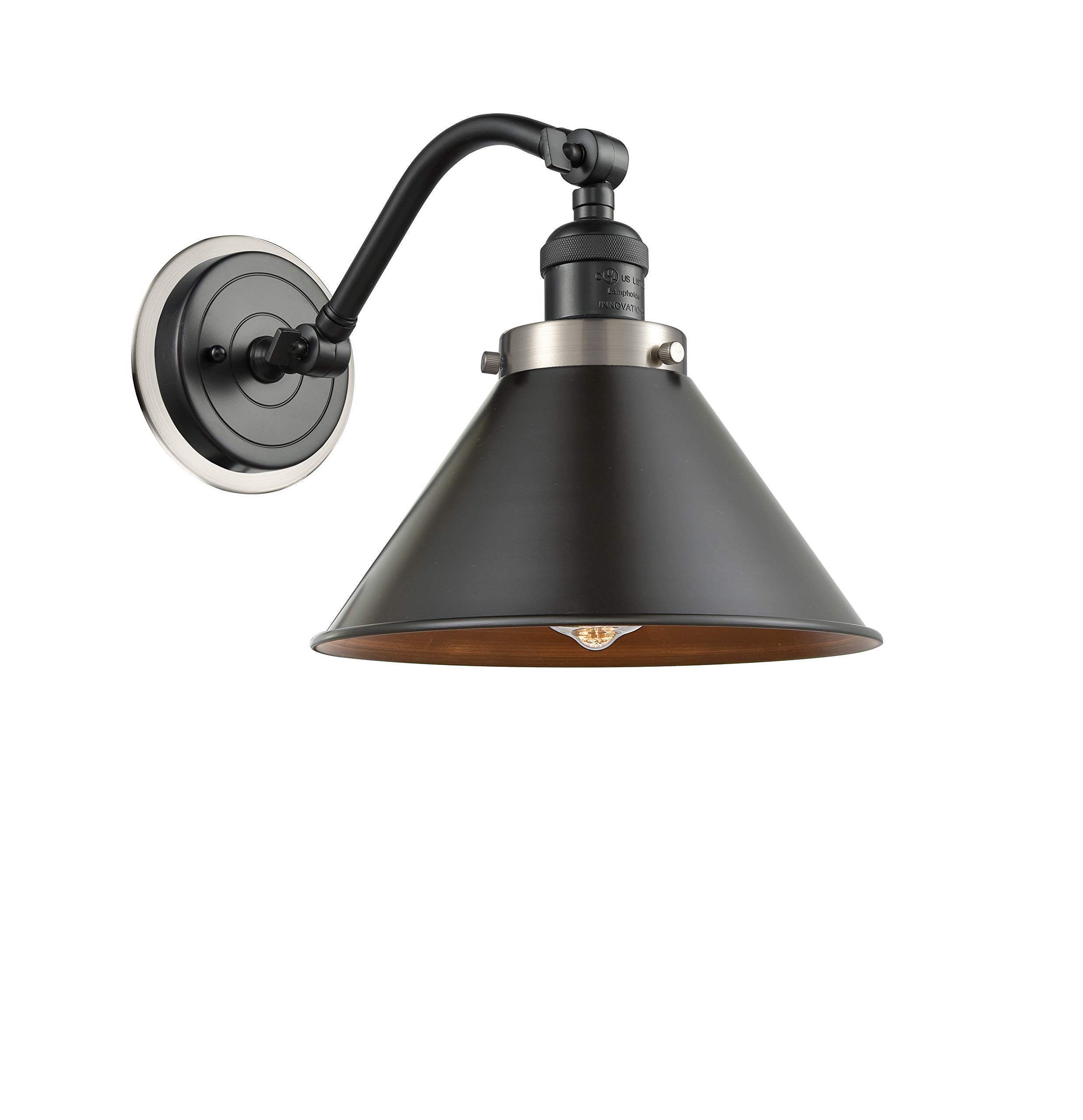 Franklin Restoration Collection Oil-Rubbed Bronze Wall Sconce Light Fixture - Innovations 515BP-1W-OBSN-M10-OB Single Bulb Wall Mount Lighting for Bedroom, Hallway & Entryway Decor