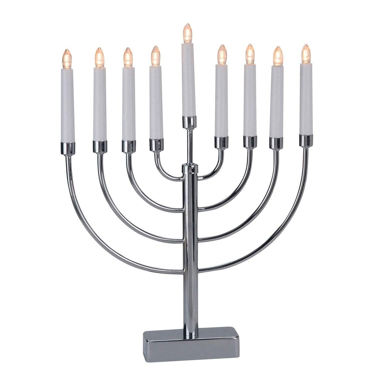 Elegant Chrome Plated Menorah for Hanukkah - Perfect Jewish Holiday Gift for Home & Synagogue Decor