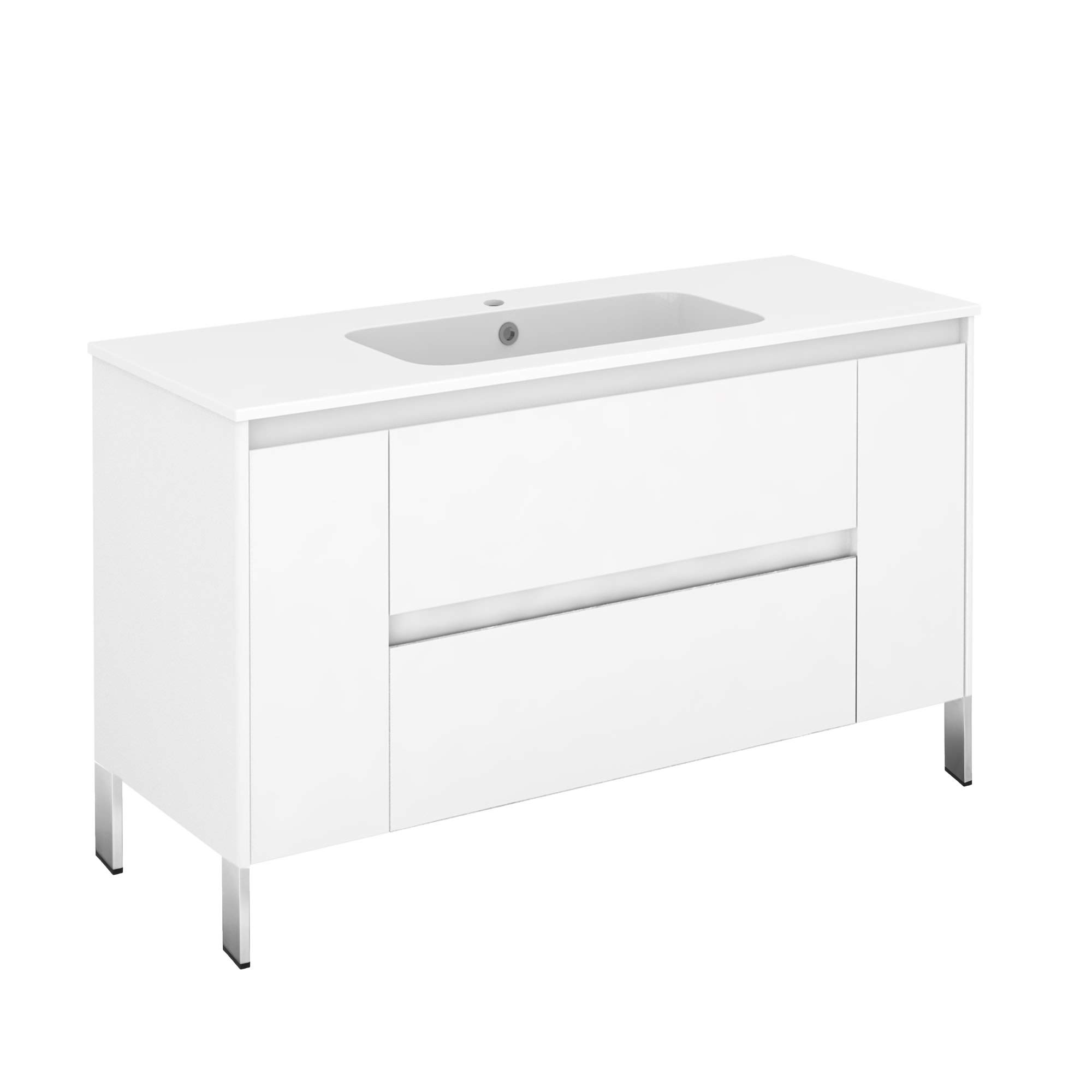 120F WG Ambra 60-Inch Double Sink Bathroom Vanity with Soft-Close Doors - Gloss White Finish for Modern Homes | Perfect for Master Bathroom Renovation & Luxury Spa-Style Retreats