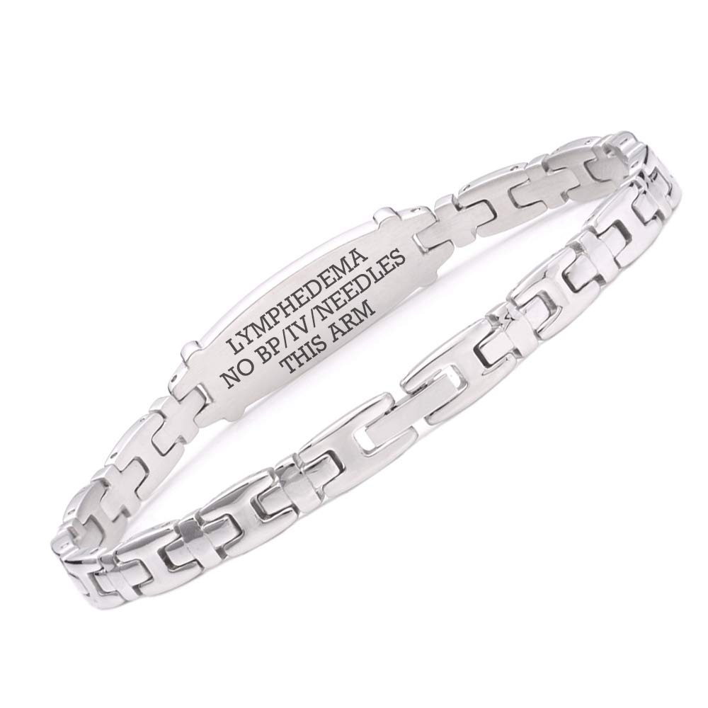 LinnaLove Women's Medical Alert ID Bracelet - Stainless Steel Emergency Medical Bracelet for Women - Adjustable 7.5