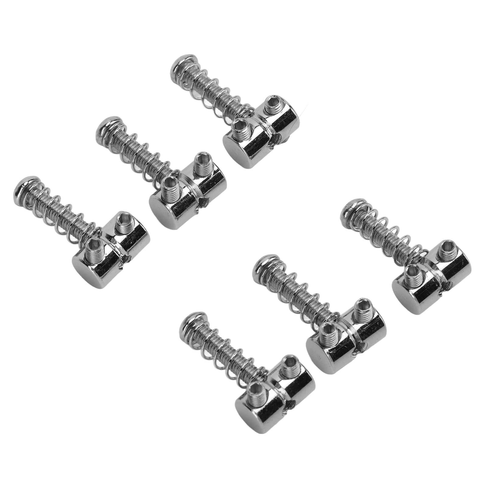 6Pcs Guitar String Saddles with Spring Screws - Stable Jazz Bass & Electric Guitar Replacement Parts for Enhanced Musical Tone | Perfect for Guitar Repair & Maintenance