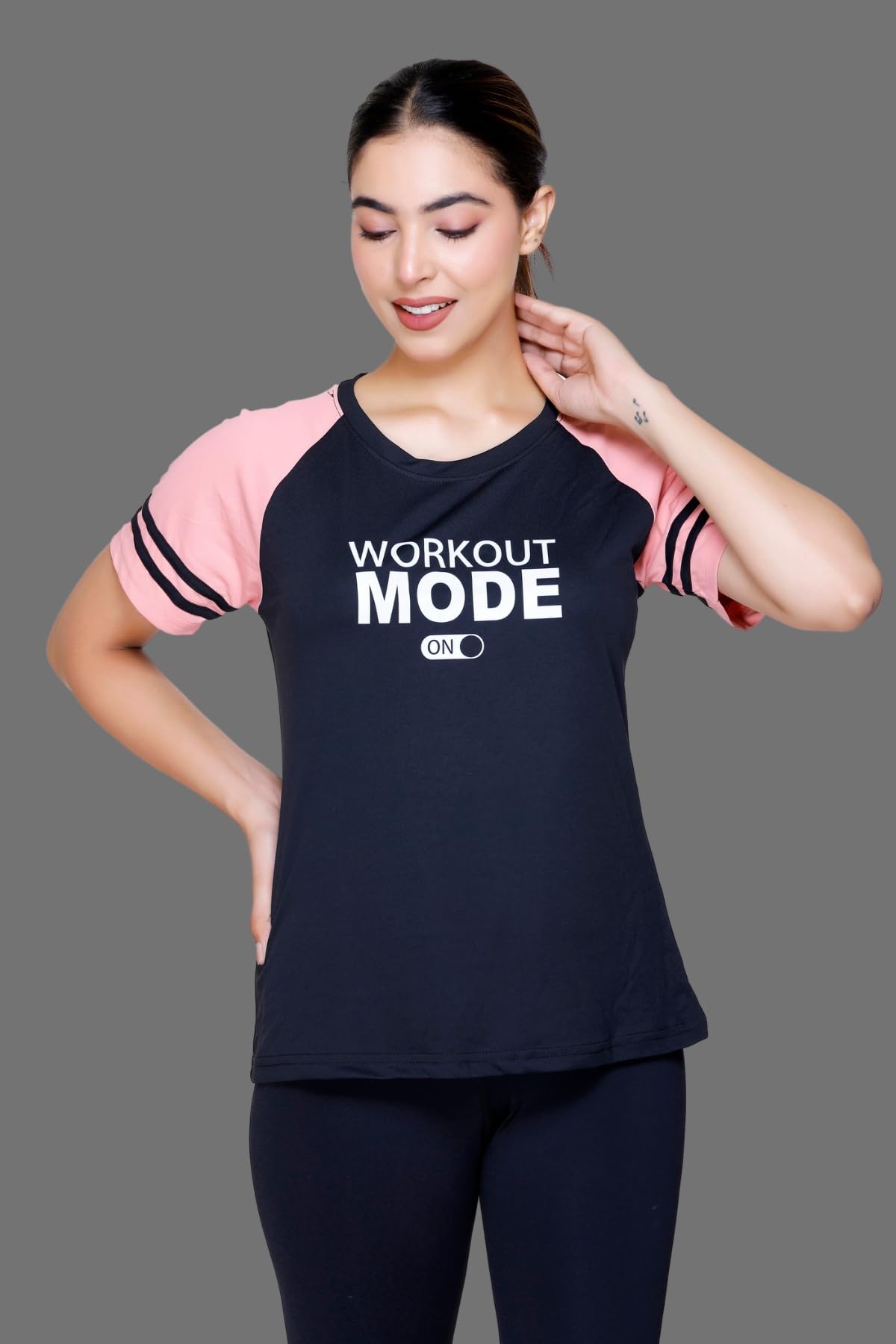 White Moon Women's Printed Polyester Dry Fit Western Shirts & T-Shirts - Quick Drying Breathable Workout Tops for Gym, Yoga & Outdoor Activities