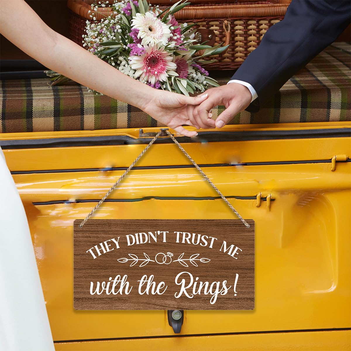 Rustic Ring Bearer Sign - Wooden Wall Hanging for Wedding Decor, Engagement Party & Reception - Handmade Brown Wood Sign for Hallway Decor - Perfect for Wedding Ceremony Backdrop & Home Wall Art