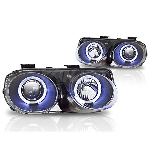 Winjet LED DRL Halo Projector Headlights Compatible with 1998-2001 Acura Integra - Upgrade Your Car Lighting for Night Driving & Enhanced Style