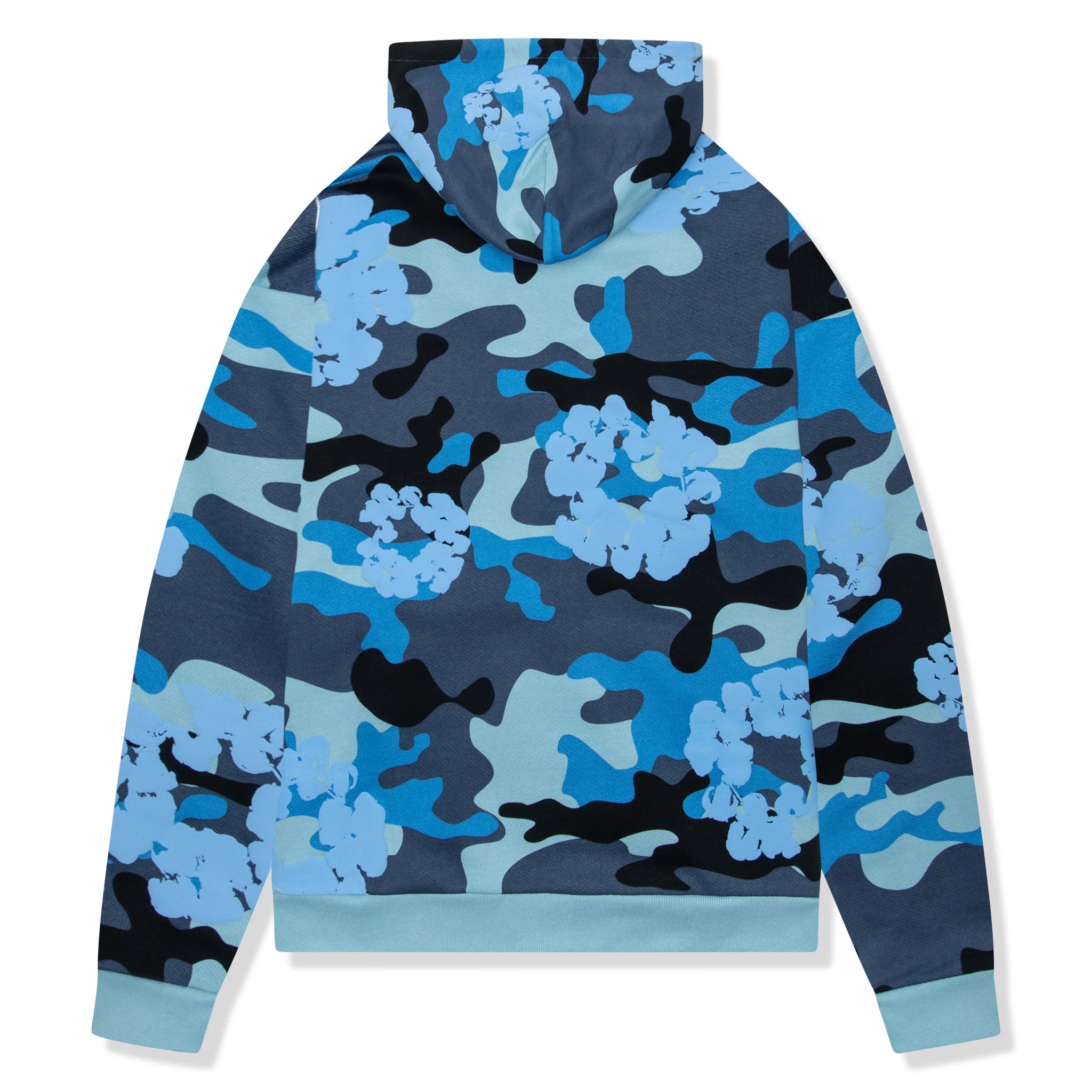 Denim Tears Blue Camo Cotton Wreath Zip Up Hoodie for Men - Streetwear Fashion Hooded Sweatshirt | Perfect for Casual Outfits, Urban Style & Winter Layering