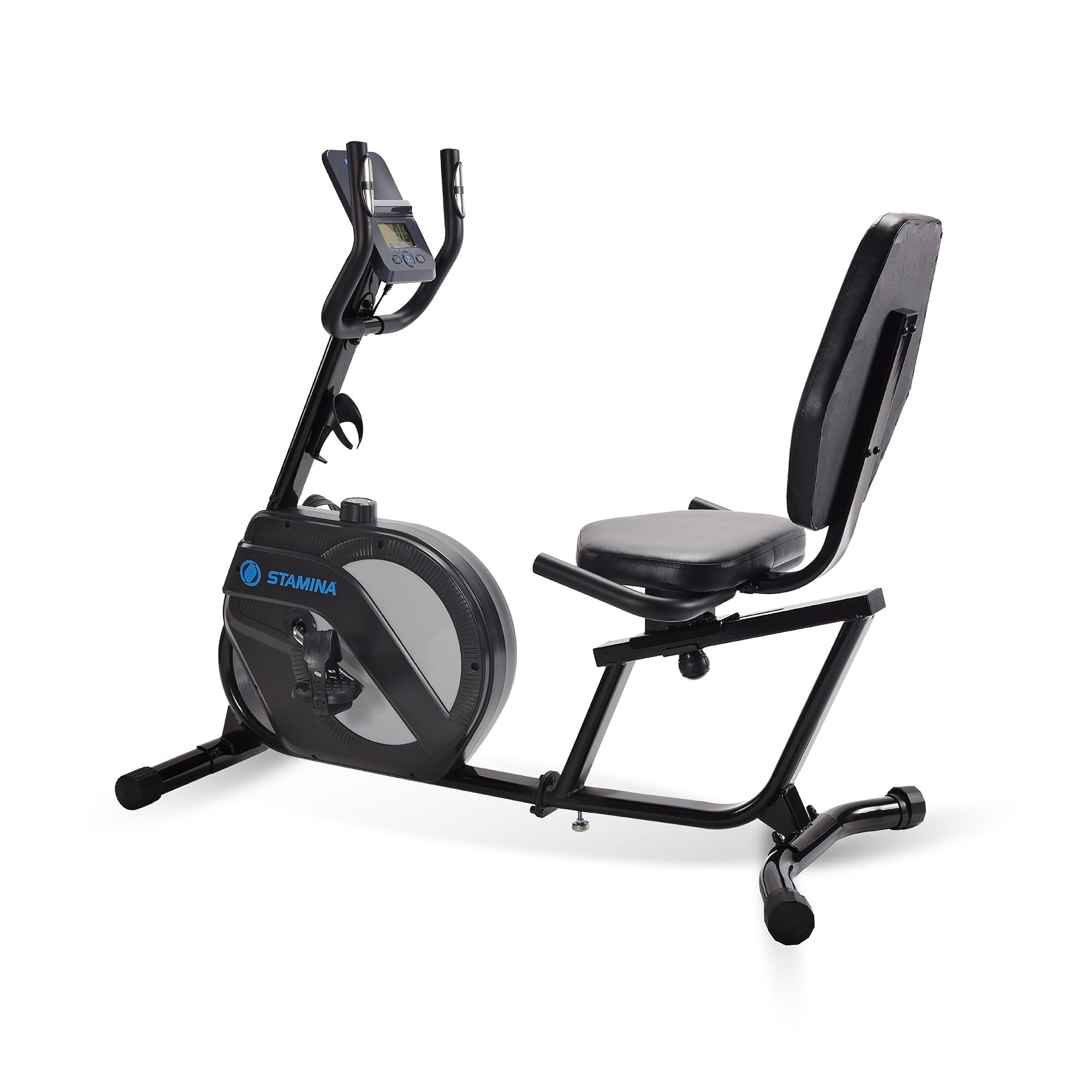 Stamina 1346 Recumbent Exercise Bike for Home Workout - 250 lbs Weight Capacity with Smart Fitness App - Low Impact Cardio Machine for Seniors & Rehabilitation - Perfect for Small Spaces & Apartment Workouts (Black)