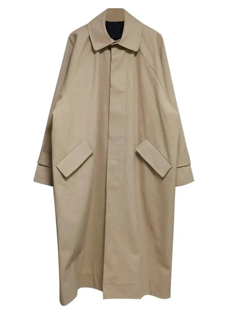 Men's Long Oversized Overcoat Winter Warm Wool Blend Trench Coat - Perfect for Office, Dating & Formal Occasions