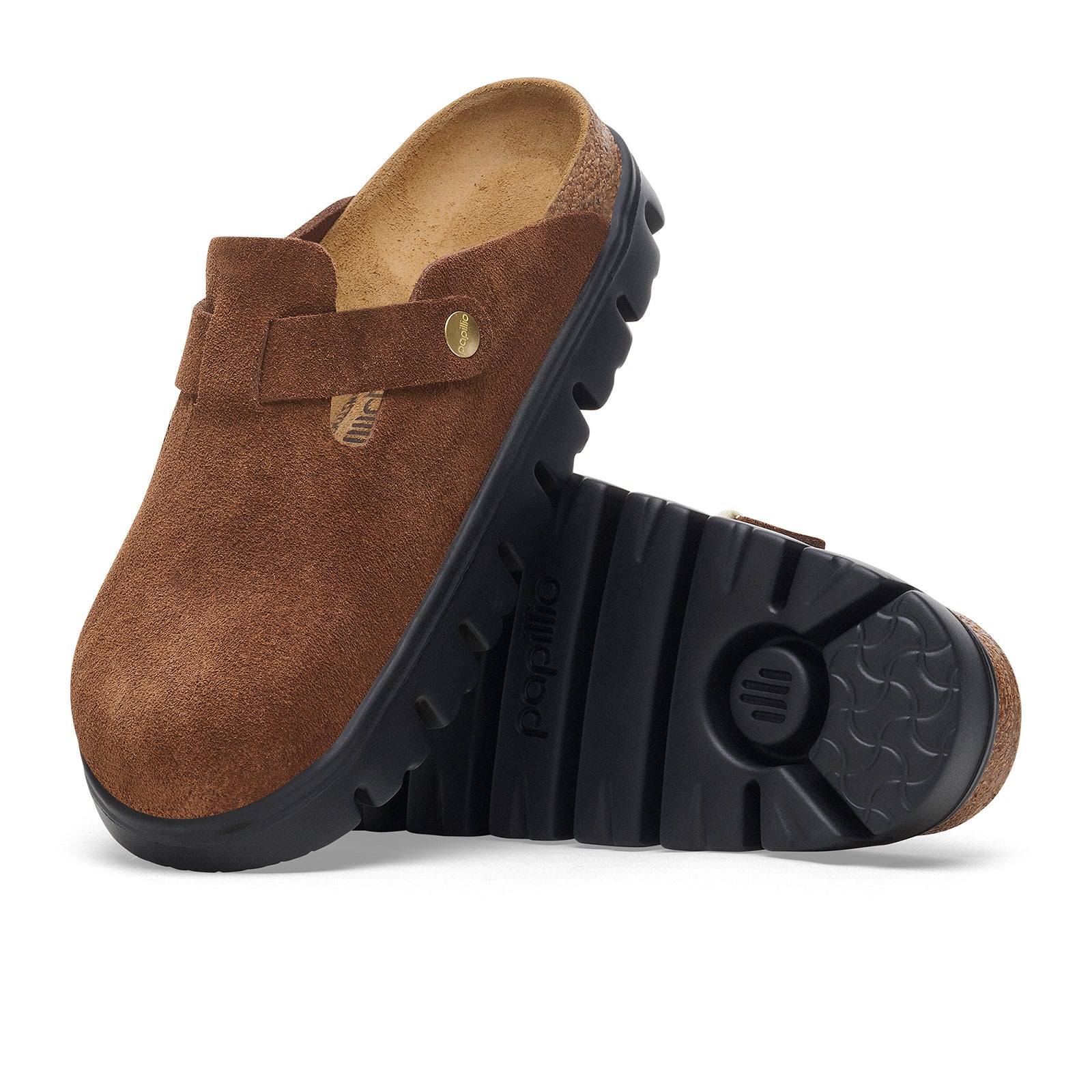 Birkenstock Boston Chunky Narrow Clog for Women - Dark Tea Suede | Comfortable Slip-On Shoes for Home, Office & Casual Wear