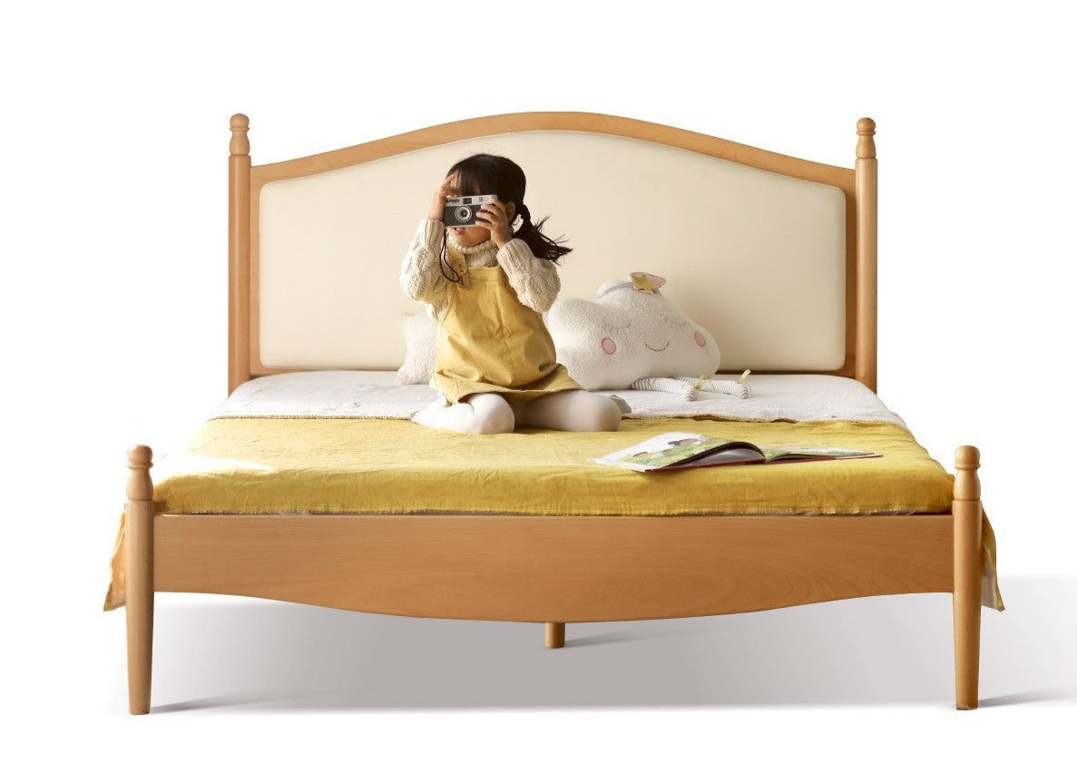 Solid Wood Princess Bed - Beech & Oak Wooden Toddler Bed for Girls - Perfect for Kids' Bedrooms, Nursery, and Playroom Decor