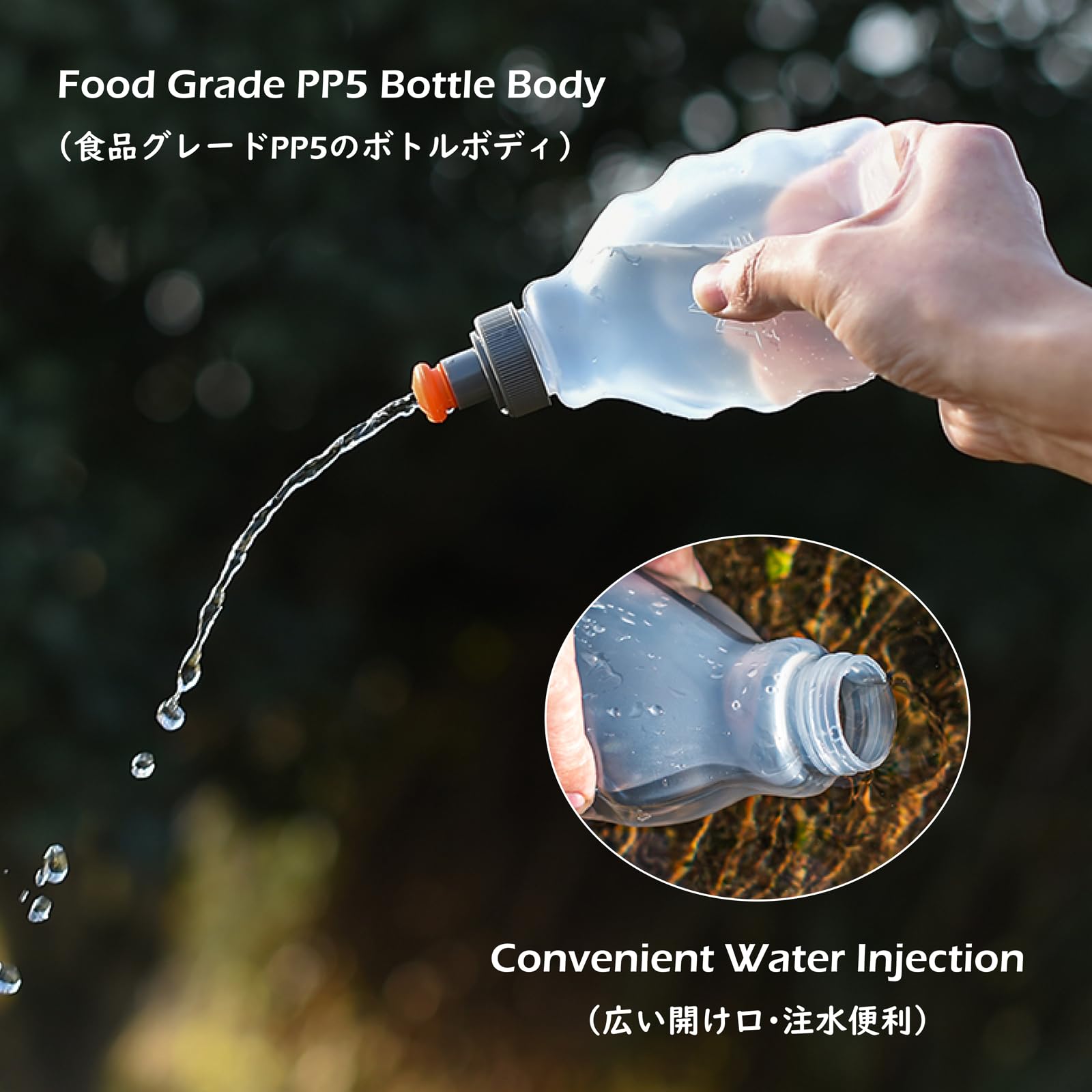 TRIWONDER Leakproof Running Water Bottle 5.7oz (170ml) - 2 Pack Hydration Bottle for Marathon, Hiking, Cycling & Fitness | Perfect for Hydration Belts & Backpacks