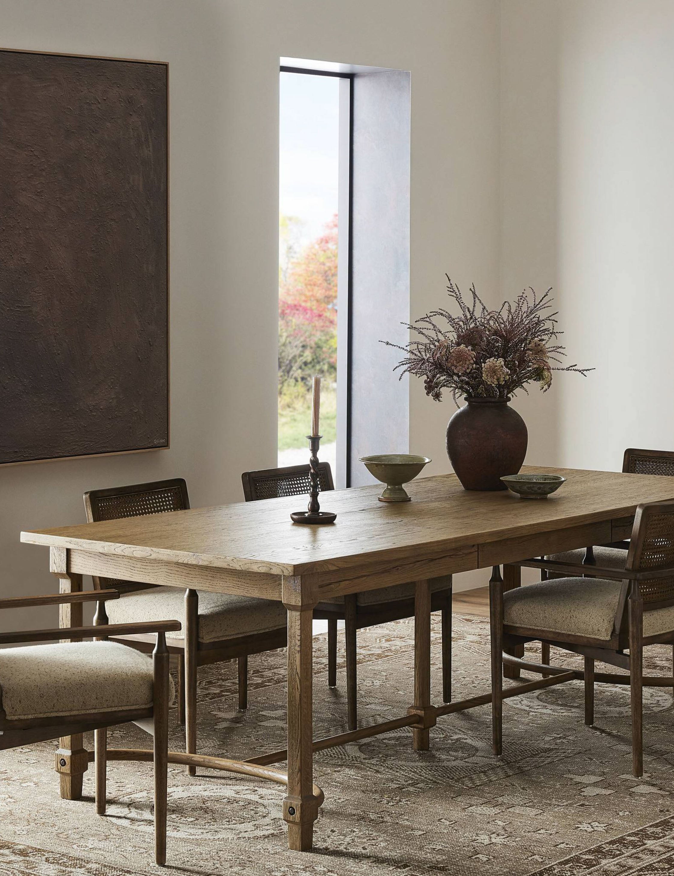 Amber Lewis x Four Hands Edison Dining Table - Modern Farmhouse Style Wooden Table for Kitchen & Dining Room - Perfect for Family Gatherings & Dinner Parties