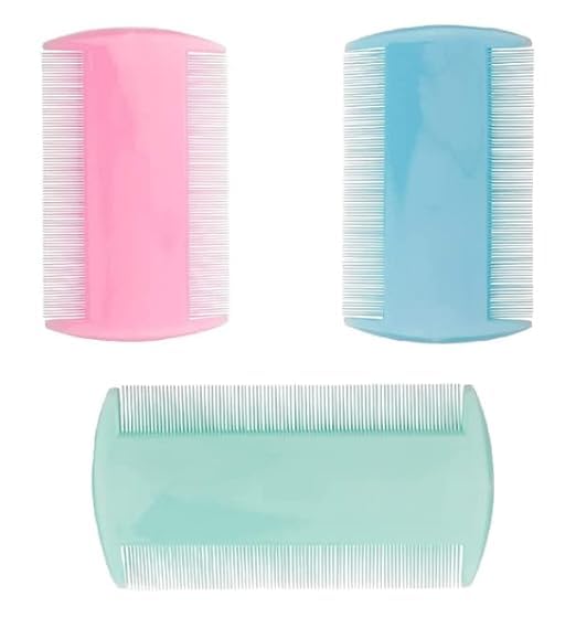 3-Pack Small Plastic Head Lice Comb & Egg Remover - Effective Nit Removal Tool for Kids & Adults - Perfect for Home, School & Travel Use