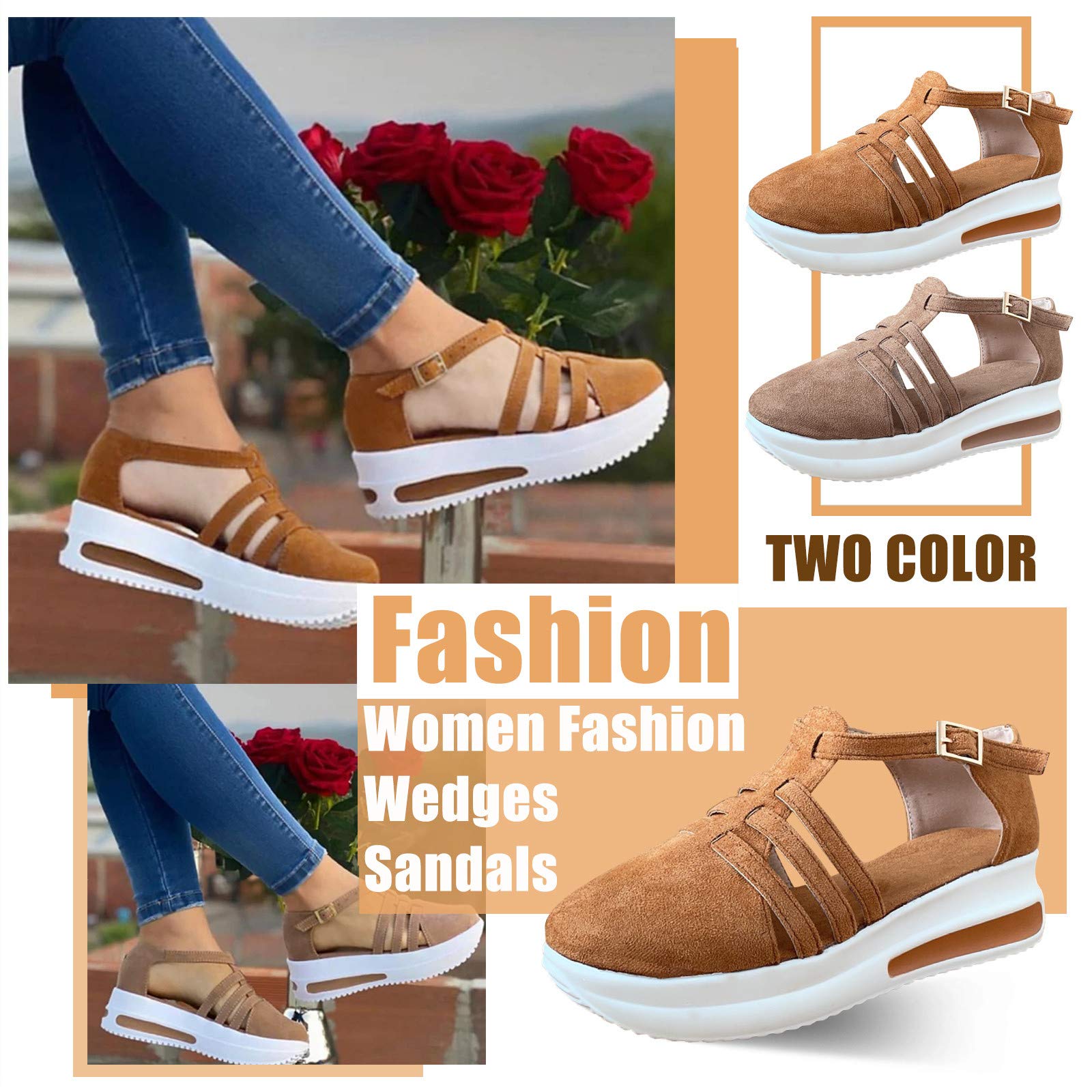 Women's Comfortable Dressy Brown Sandals - Summer Casual Shoes for Women 2025 - Perfect for Beach, Vacation & Everyday Wear