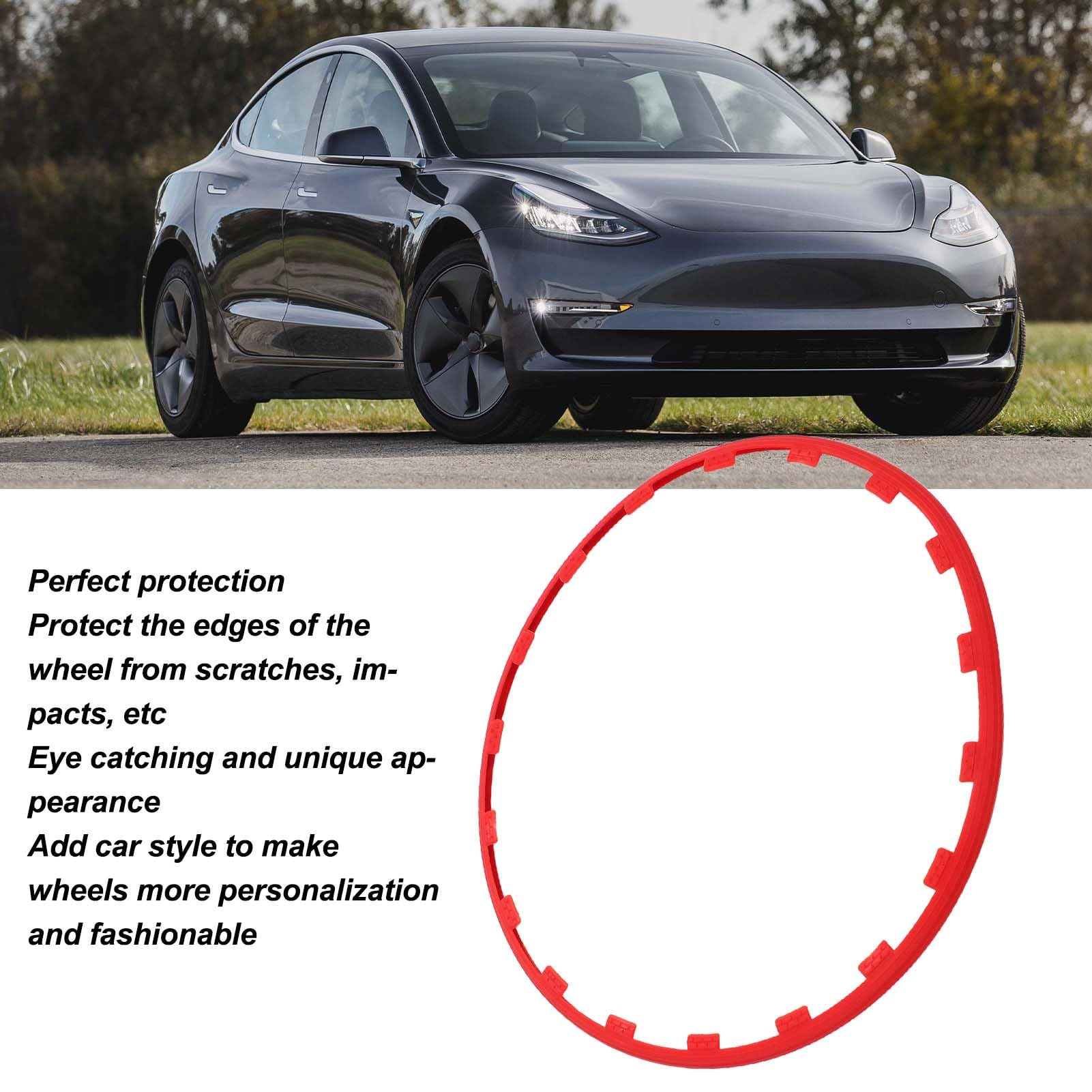 **Durable Nylon Wheel Rim Protectors for 18-Inch Wheels (2017-2023) – Set of 4, Anti-Scratch, Easy Installation – Perfect for Parking Safety & Curb Protection**