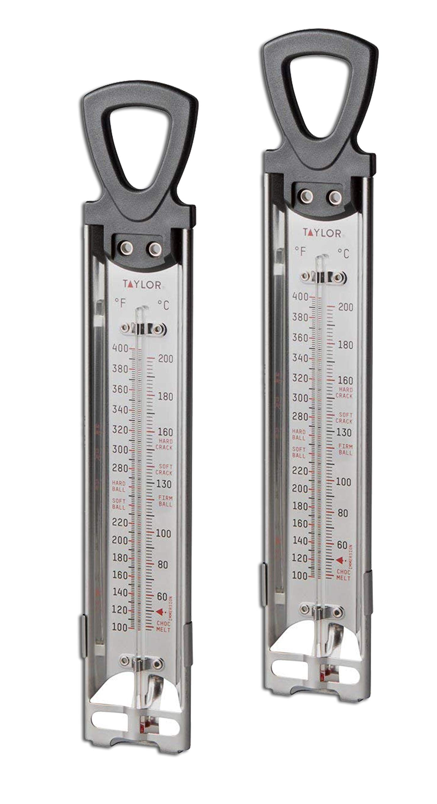 Taylor Precision Products Candy & Deep Fry Stainless Steel Thermometer - 2-Pack Digital Cooking Thermometer for Baking, Frying, Candy Making & Home Kitchen Use