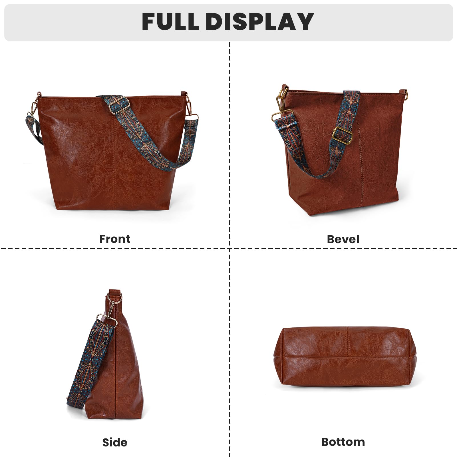 TIAASTAP Genuine Leather Hobo Bags for Women - Adjustable Crossbody Shoulder Bag & Tote Purse for Work, Travel, Shopping | Stylish Everyday Handbag for Office, Commute & Weekend Outings