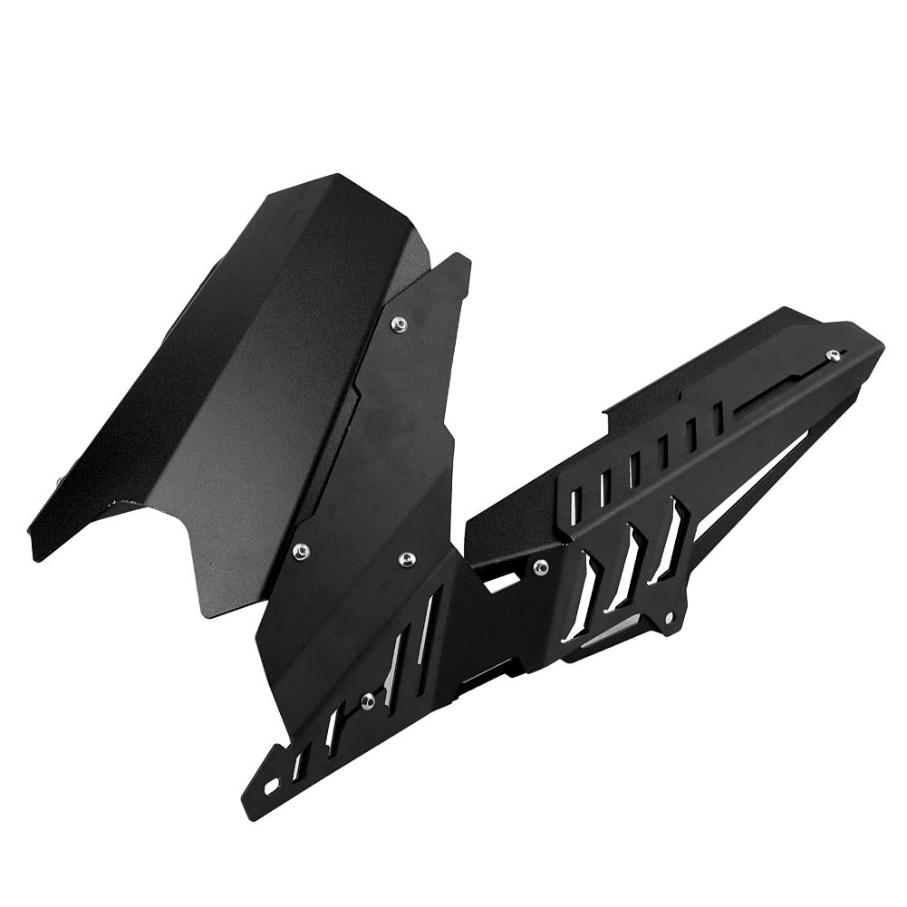 Yamaha YZF R3 R25 13-17 CNC Motorcycle Rear Fender Mudguard & Chain Guard Cover Kit (Black) - Durable Protection for Wet Roads & Off-Road Riding