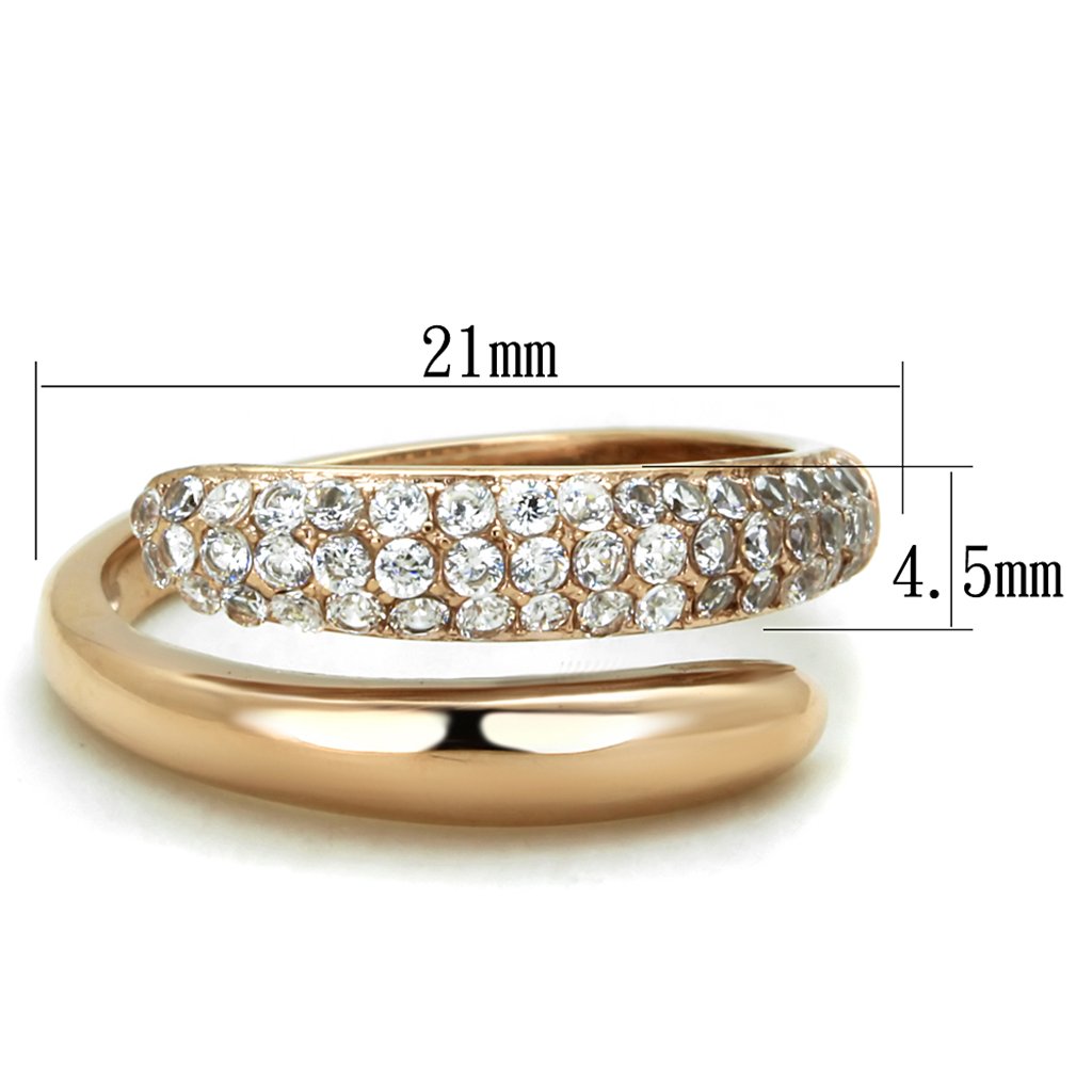 Elegant Clear CZ Wrap Rose Gold Plated Ring for Women – Perfect for Weddings, Anniversaries & Special Occasions