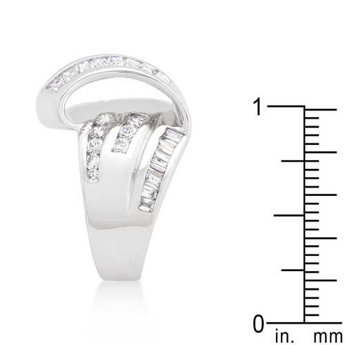 Channel Set Overlap Ring - Elegant Stackable Diamond Ring for Women, Perfect for Weddings, Anniversaries & Special Occasions