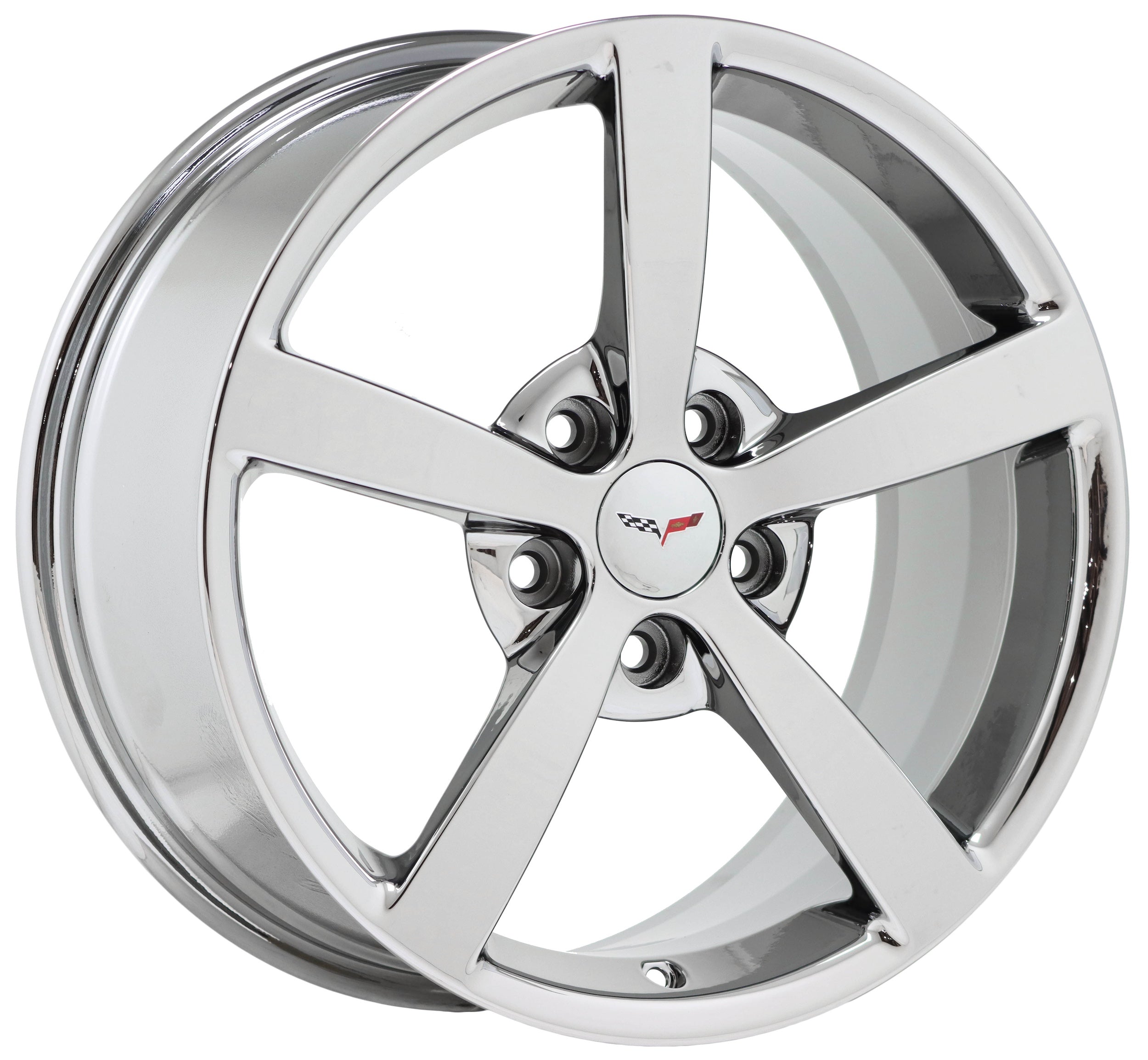 18x8.5 19x10 Corvette Bright Chrome Wheels Rims Factory OEM 5339 5344 EXCHANGE - Perfect for Performance Upgrades & Show Car Customization