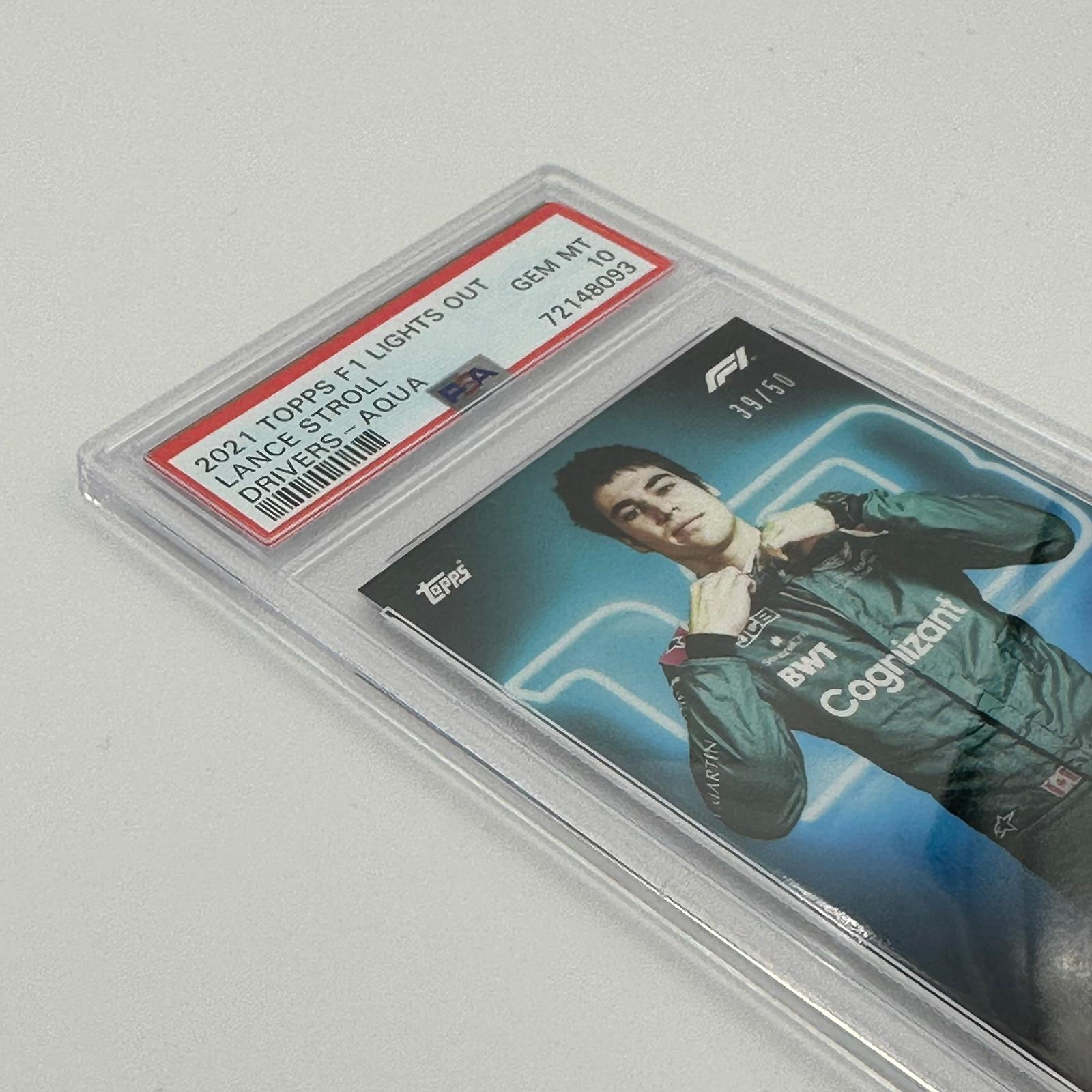 PSA 10 Lance Stroll 39/50 Aqua Parallel F1 Racing Card - Collectible Trading Card for Formula 1 Fans & Sports Memorabilia Enthusiasts
