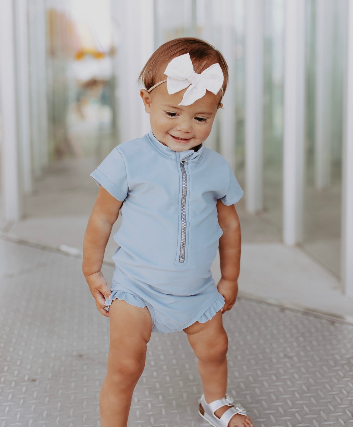 Baby Bella Twilight Blue Zipper One Piece Romper - Soft Cotton Infant Jumpsuit for Newborns & Toddlers - Perfect for Playtime, Daycare & Family Photos