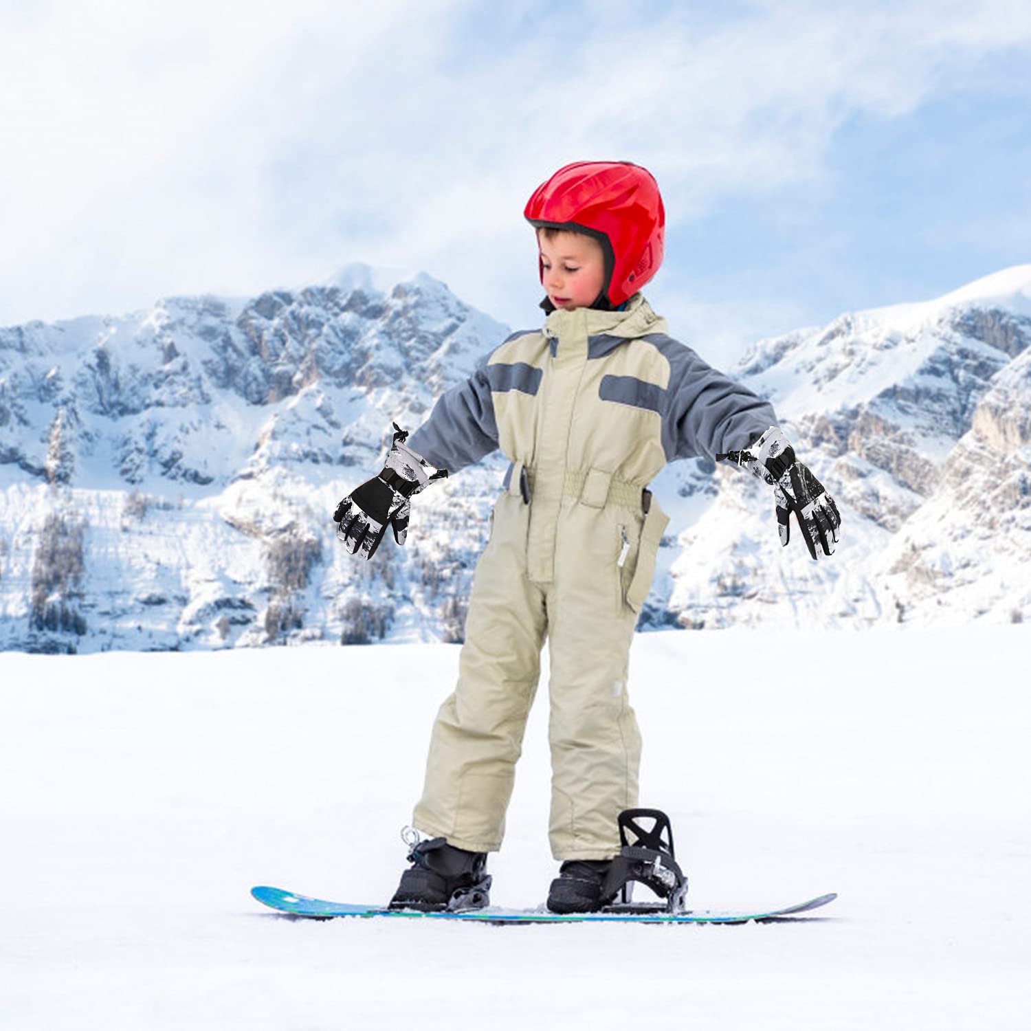 ZEAUBiM Kids Winter Waterproof Ski Gloves - Warm Touchscreen Snowboard Gloves for Boys & Girls | Perfect for Skiing, Snowboarding & Outdoor Winter Activities
