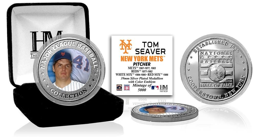 Tom Seaver Baseball Hall of Fame Commemorative Silver Coin - Limited Edition Collectible for Fans & Memorabilia Enthusiasts - Perfect for Display Cases, Sports Collections, and Gift Giving